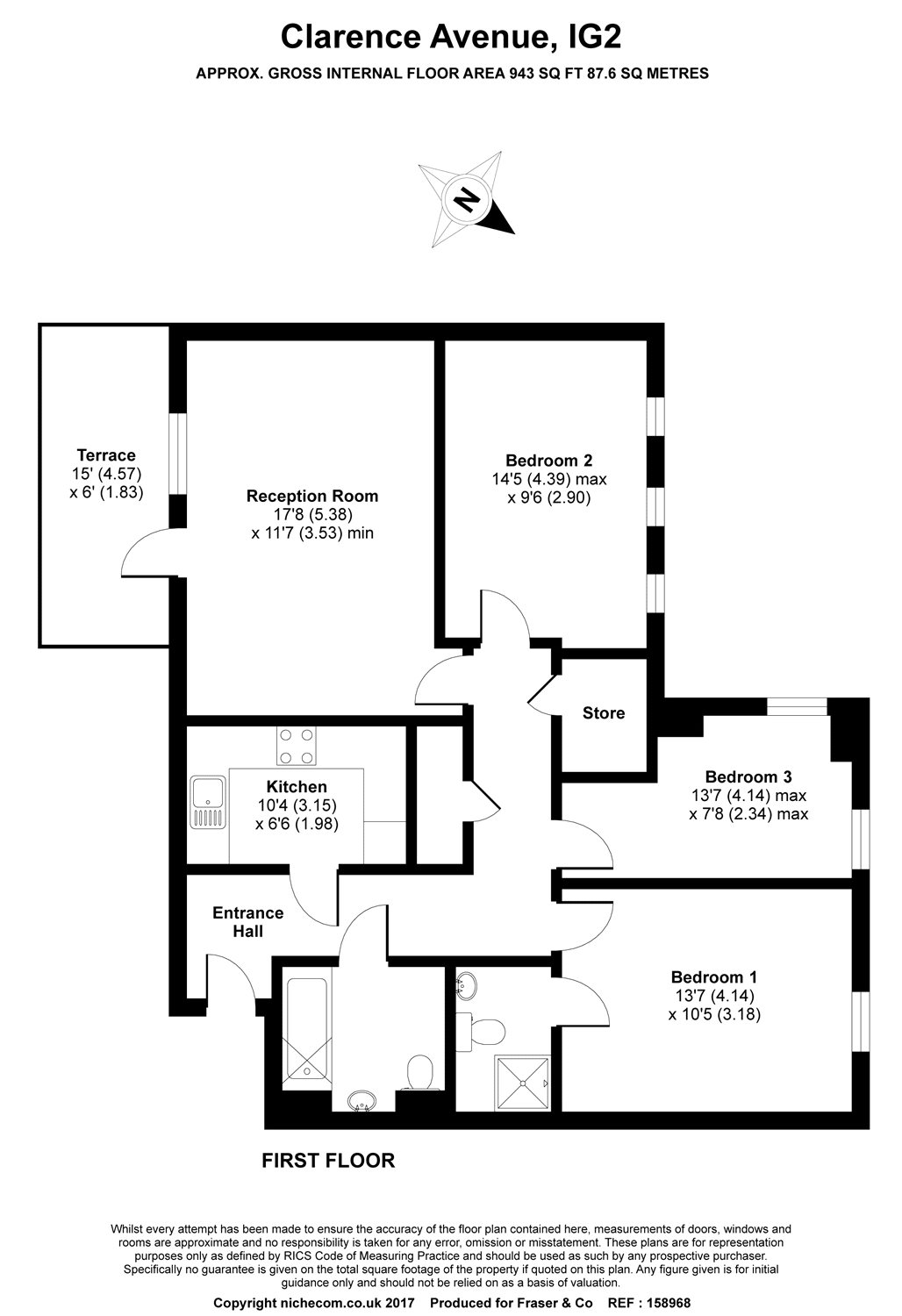 The Point, 7, 53 Clarence Avenue, Essex floorplan