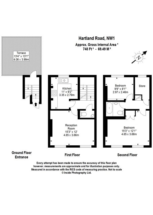 2 Bedrooms Maisonette to rent in Hartland Road, London NW1