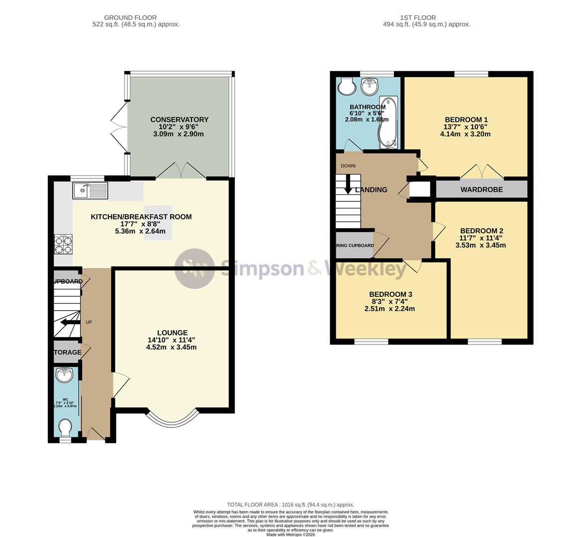 95, Olympic Way, Wellingborough floorplan