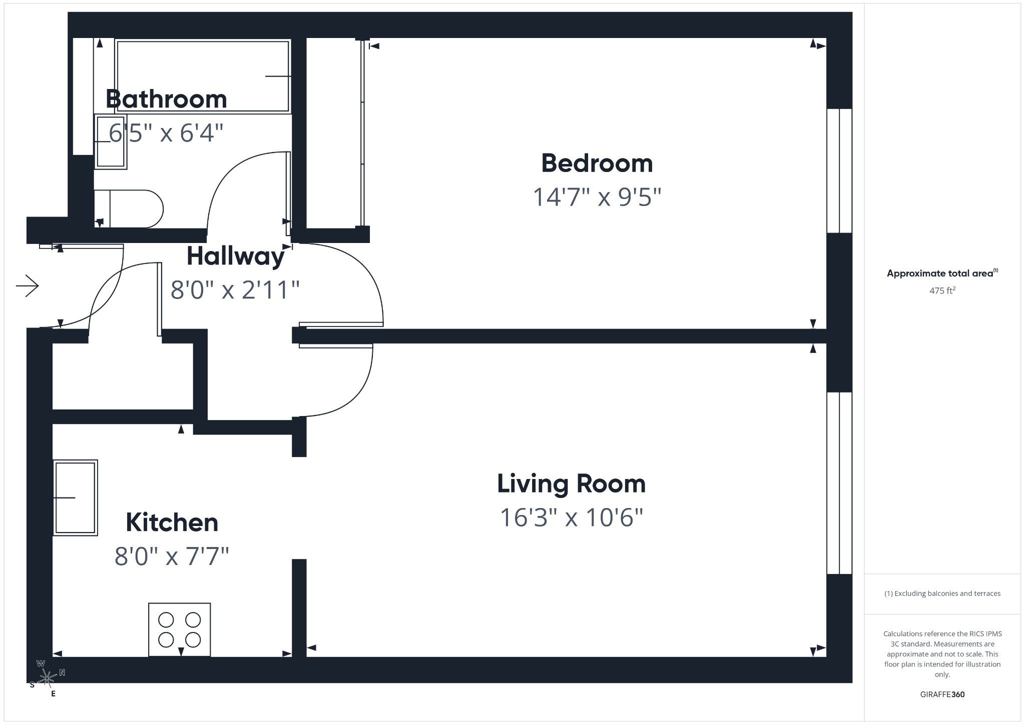 Flat 4, Hunters Lodge, Sidcup floorplan