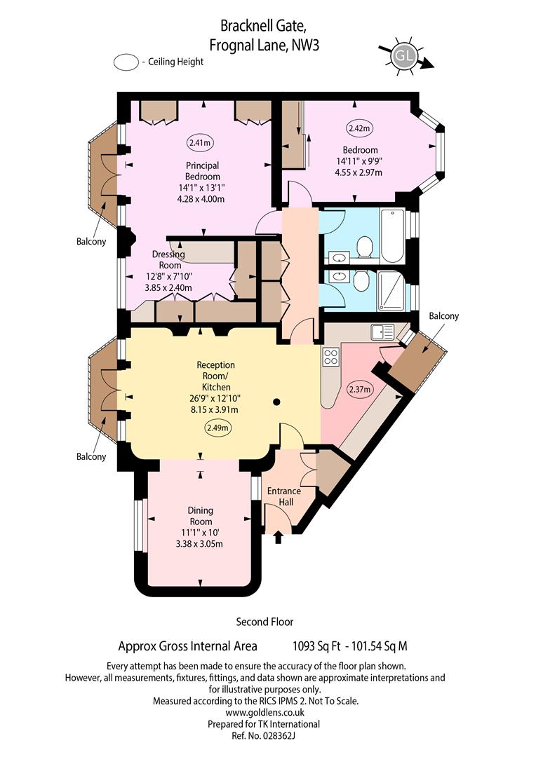 Flat 13, Bracknell Gate, Frognal Lane, Hampstead floorplan