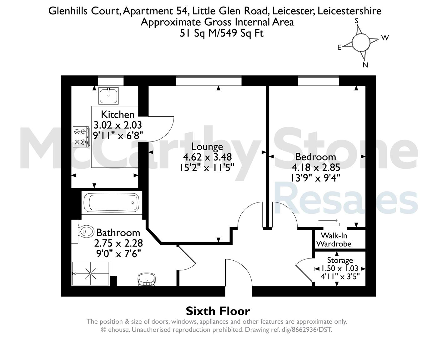 54 Glenhills Court, Little Glen Road, Leicester floorplan
