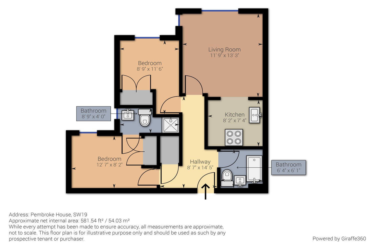 Flat 51, 51 Pembroke House, Chaucer Way, Colliers Wood floorplan