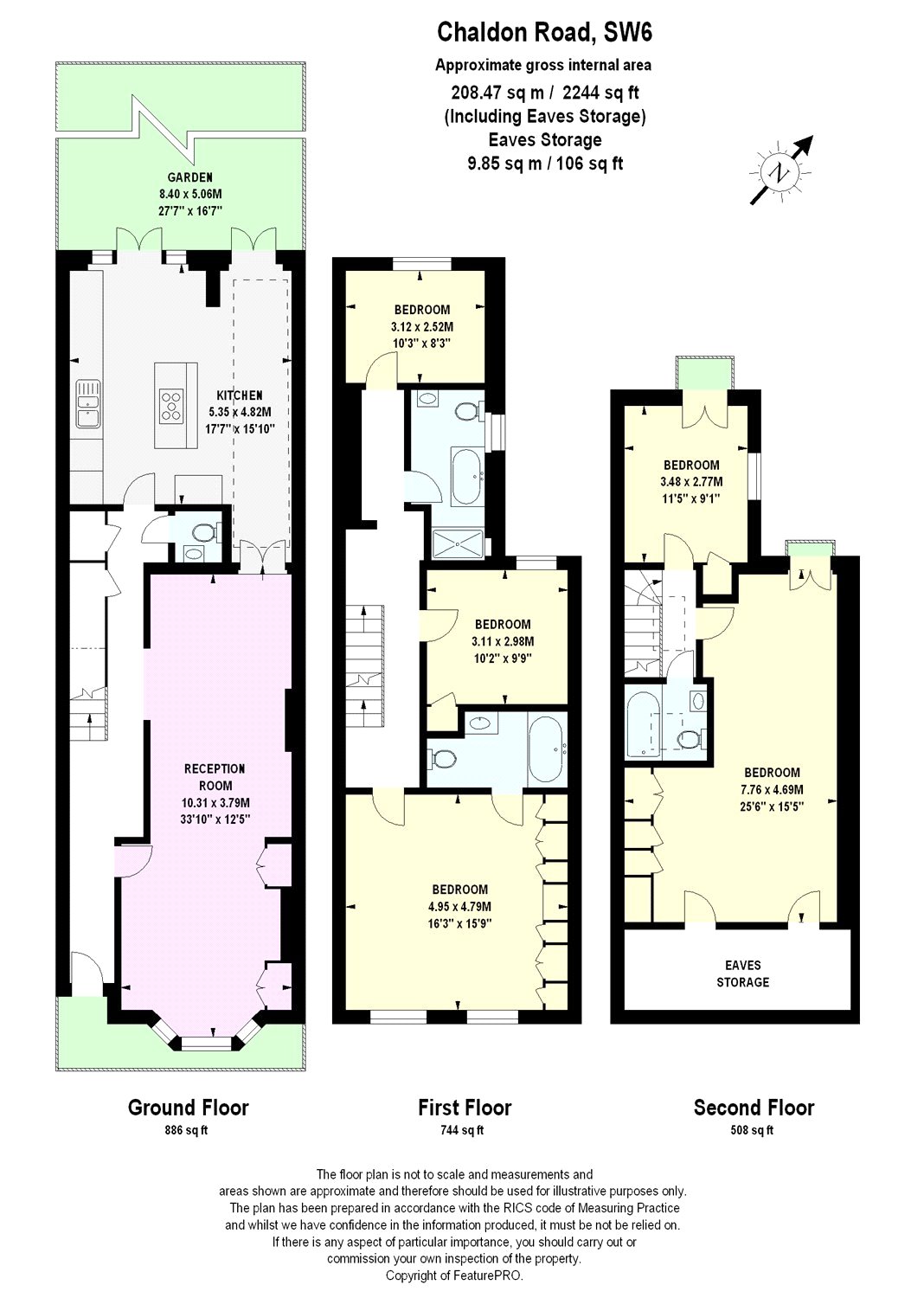 5 Bedrooms Terraced house to rent in Chaldon Road, Fulham, London SW6