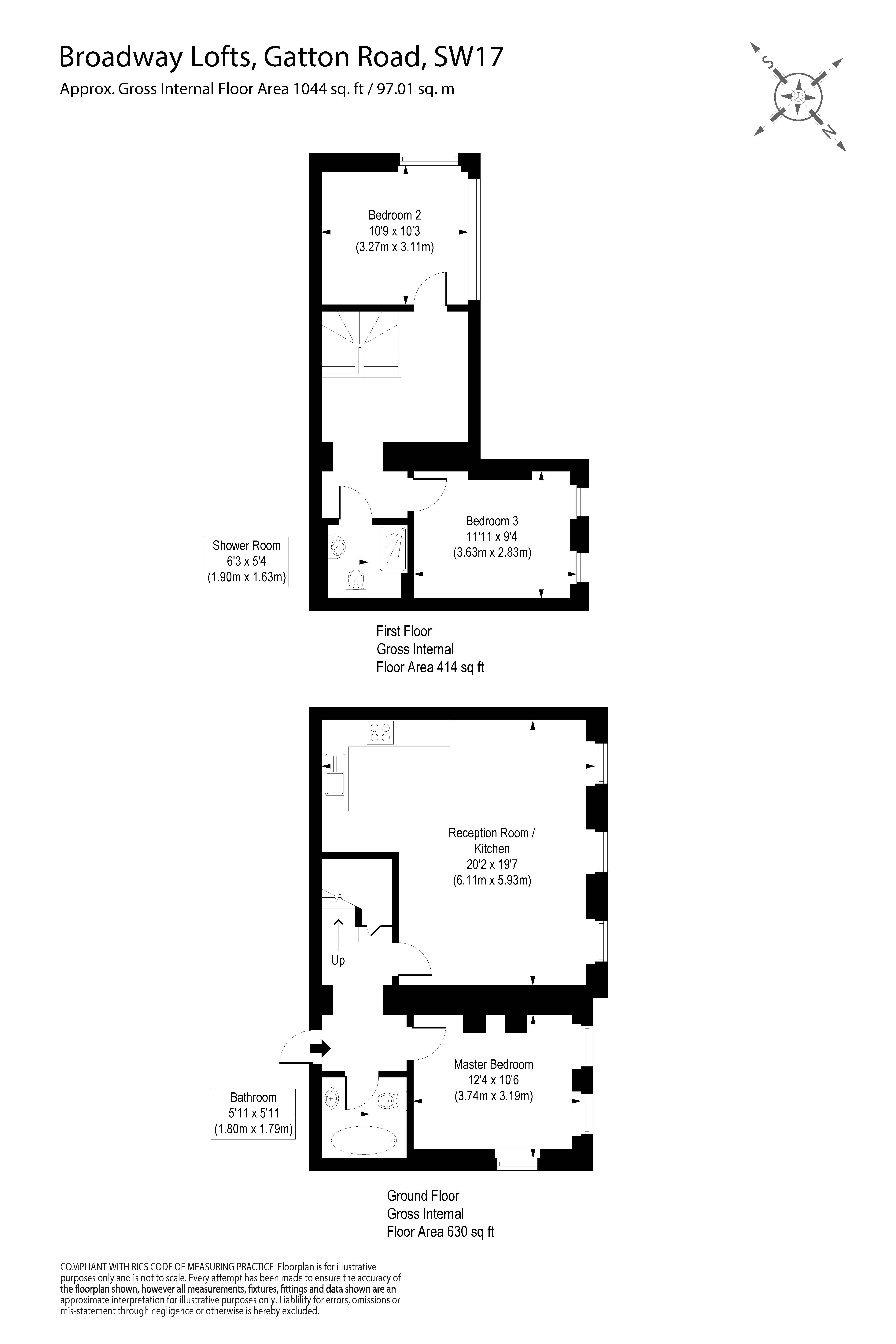 Flat 6, Broadway Lofts, 10, Gatton Road, London floorplan