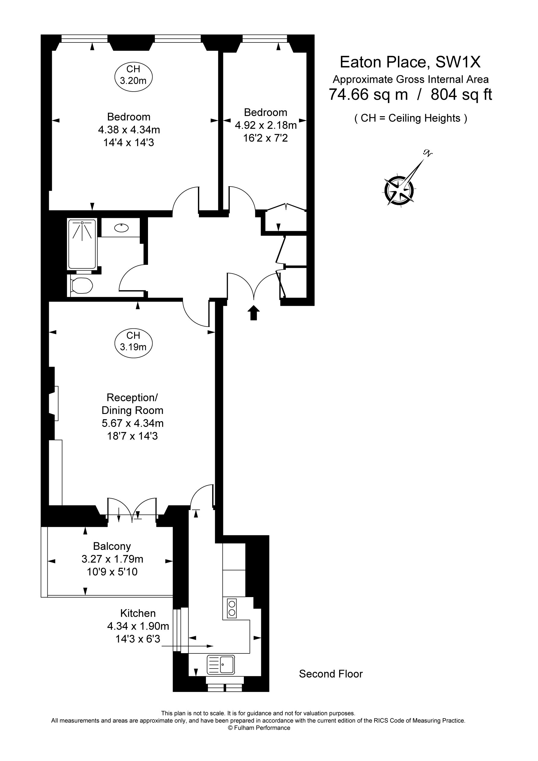 Flat 3, 76, Eaton Place, London floorplan