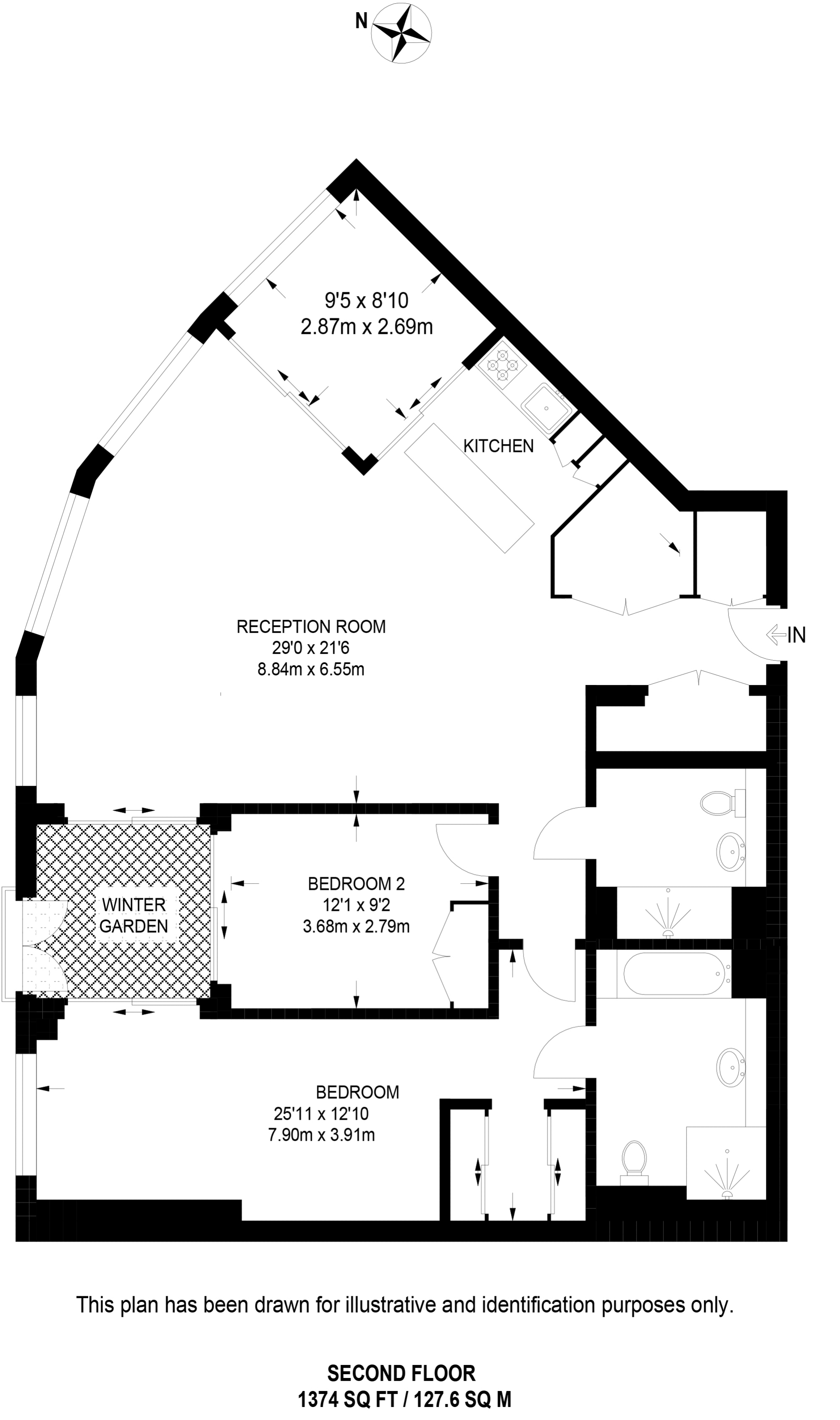 South Bank Tower, Upper Ground, South Bank, London SE1, 2 bedroom flat