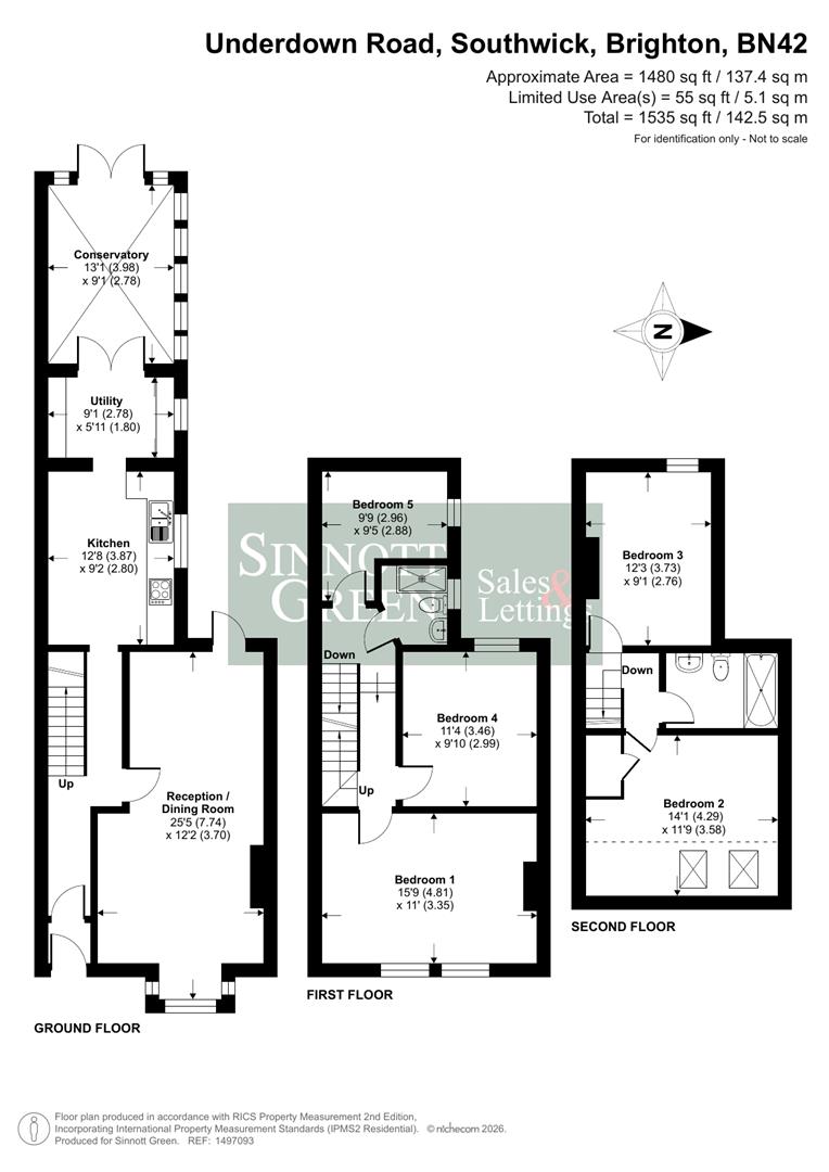 42, Underdown Road, Southwick floorplan