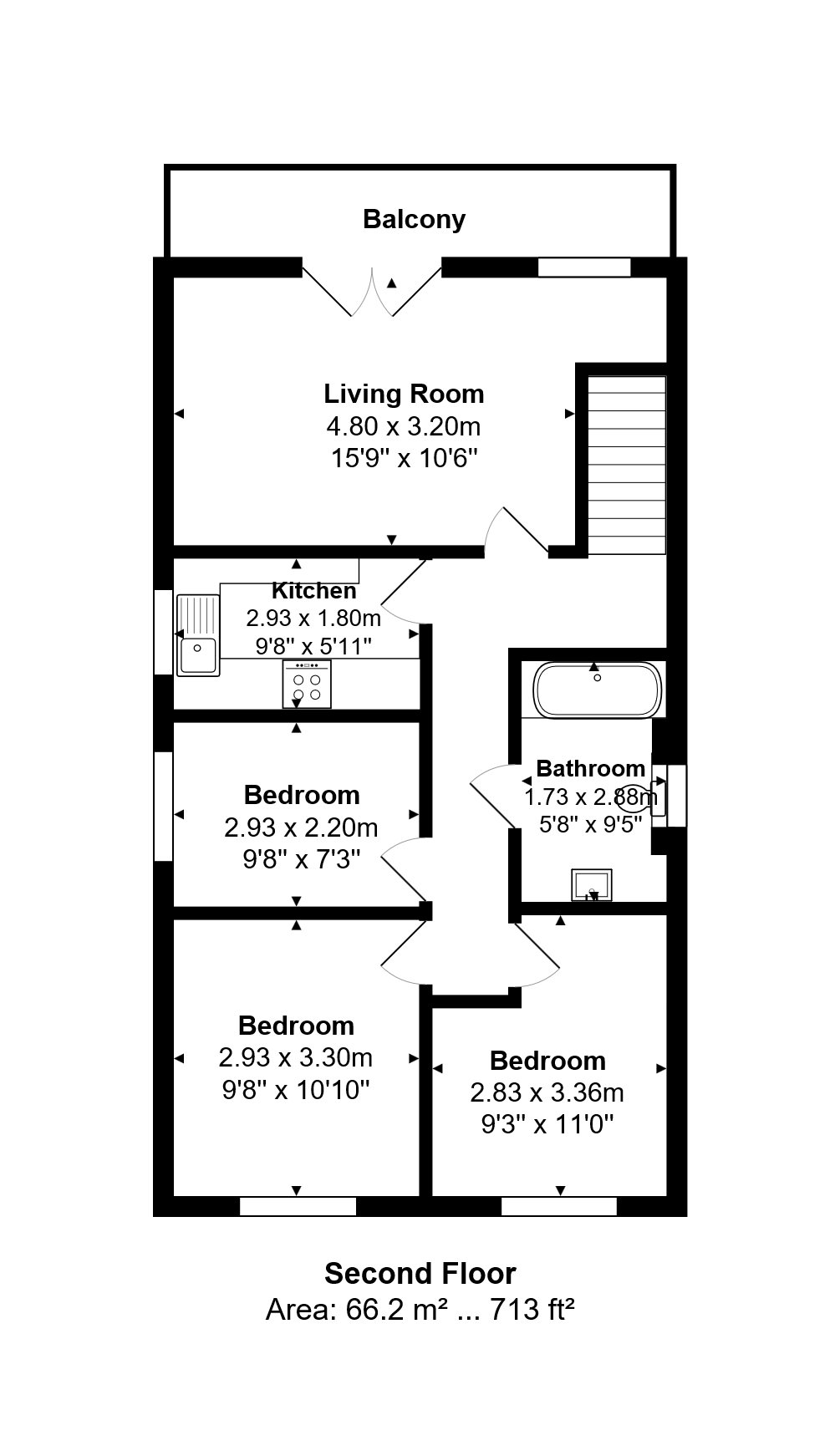 Flat 2, 1A,, St. Aubyns Road, Brighton floorplan