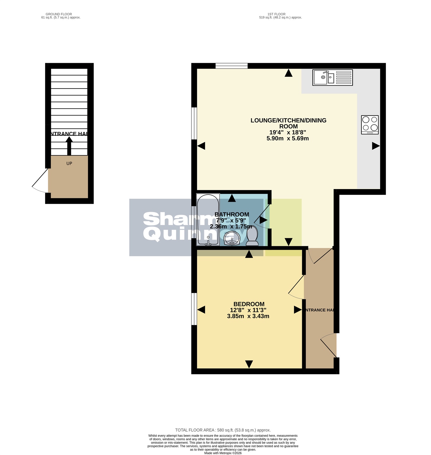 Flat 2, 3, Mews Close, Huntingdon floorplan