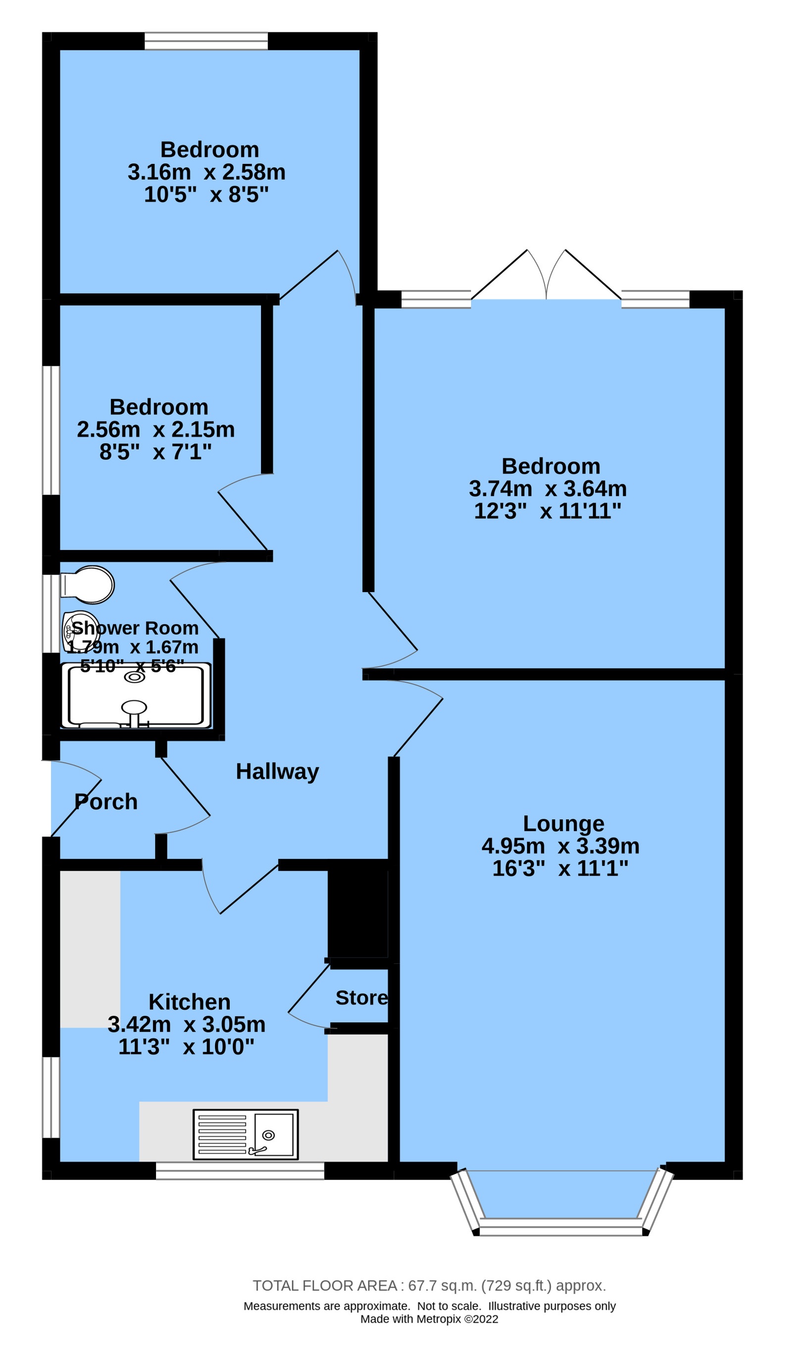 Rose Avenue, Calow, Chesterfield S44, 3 bedroom bungalow for sale