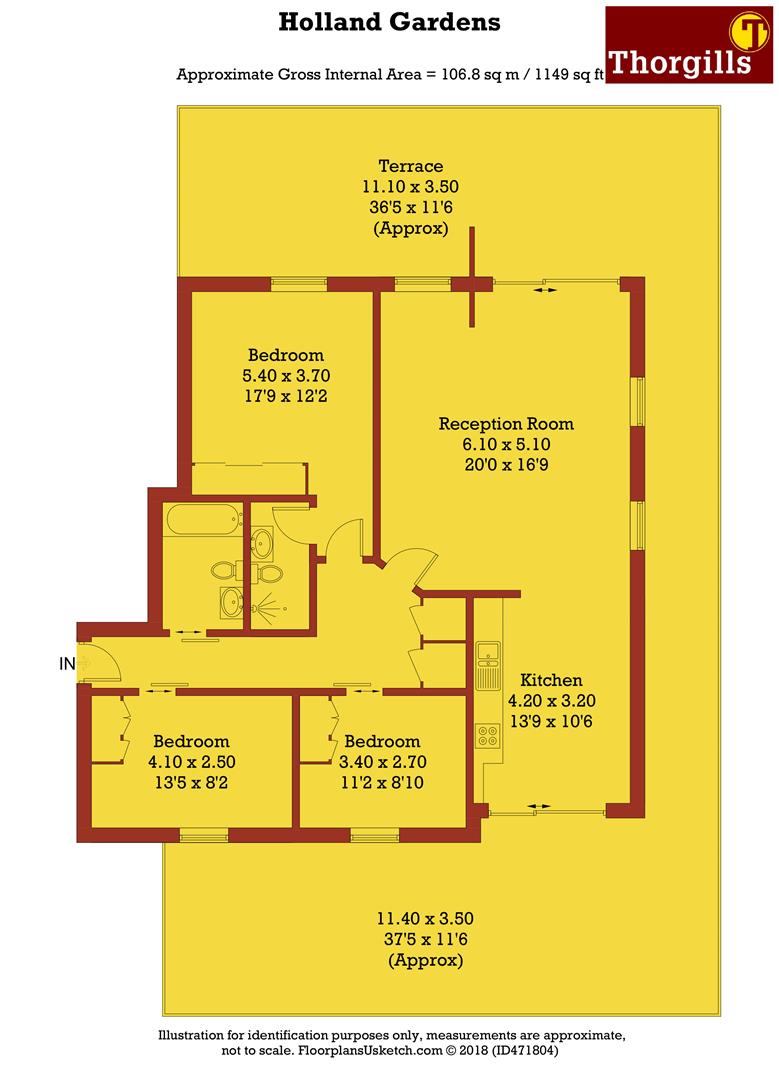 3 Bedrooms Flat for sale in Holland Gardens, Brentford TW8