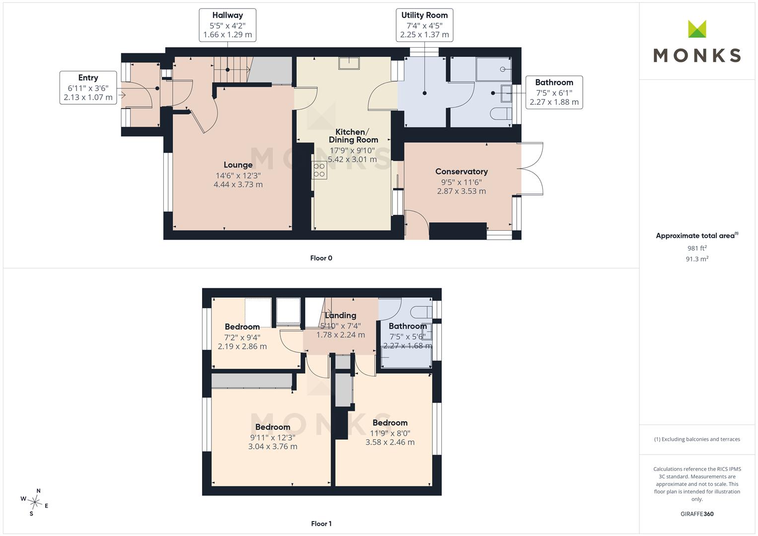 75, Glebelands, Shrewsbury floorplan