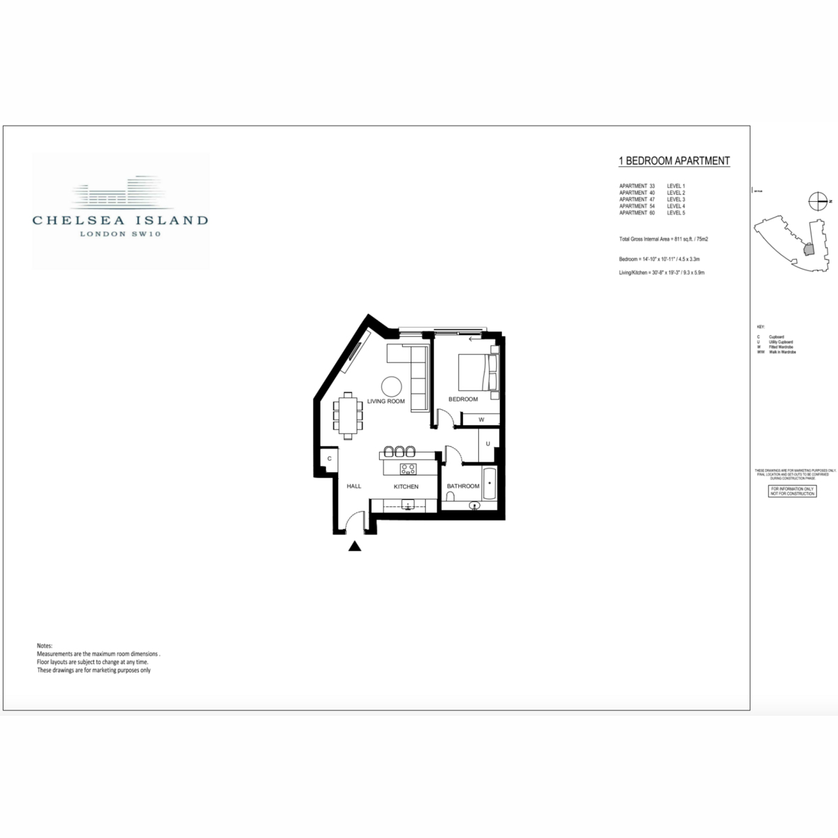 Flat 42, 1 Harbour Avenue, Chelsea Island, London floorplan