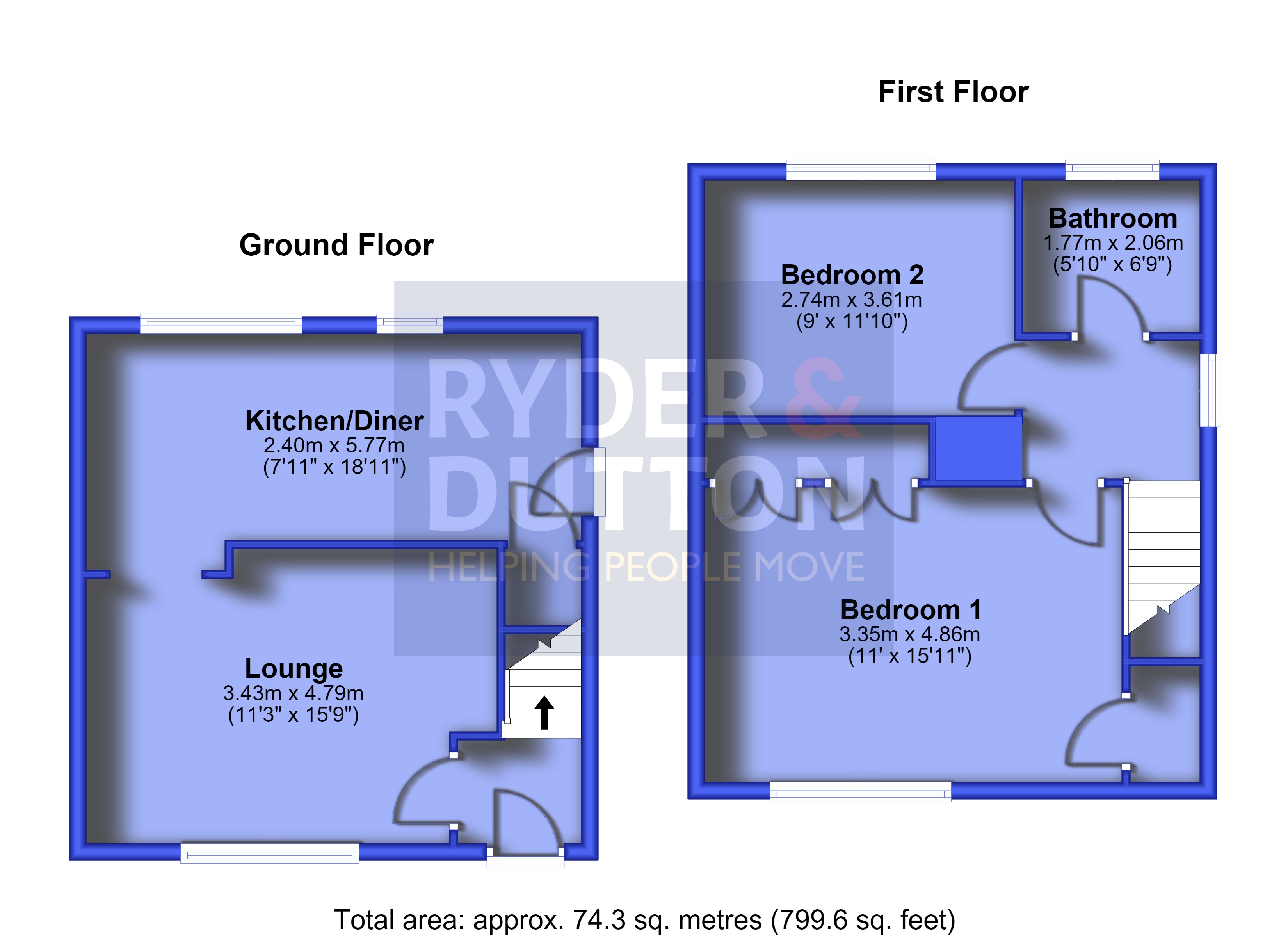 55, Greenhurst Crescent, Oldham floorplan