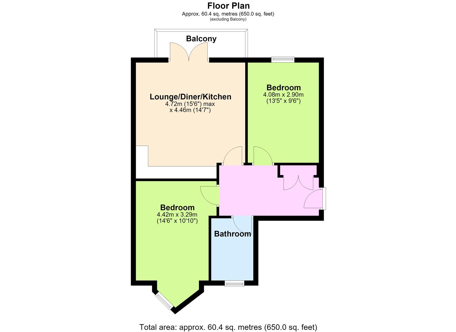 Flat 8, Saxon Court, Albert Road, Littlehampton floorplan