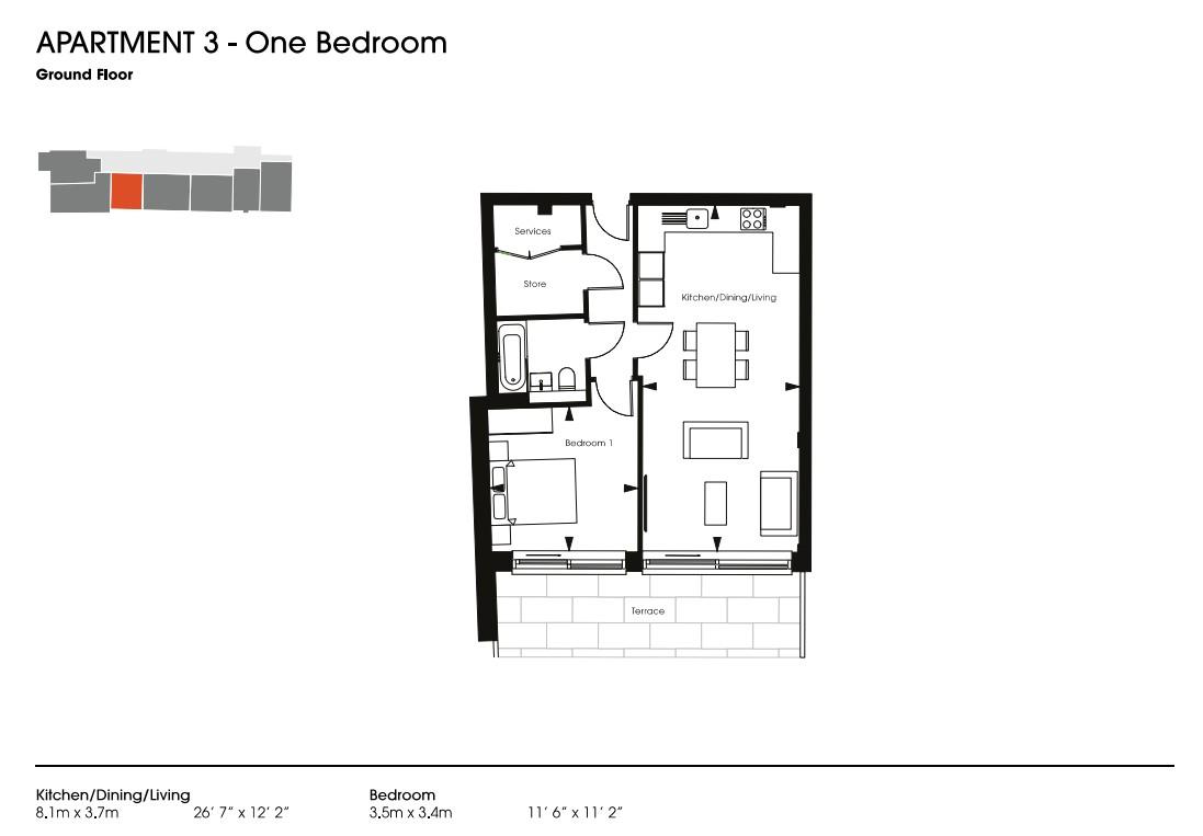 Apartment 3, Lee Bay Gardens, Lee Ilfracombe floorplan