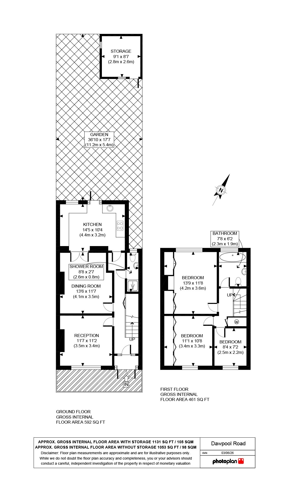 108, Dawpool Road, London floorplan