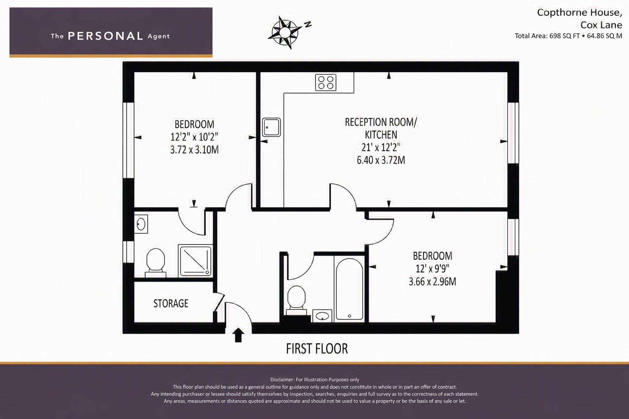 Flat 5, Copthorne House, Epsom floorplan