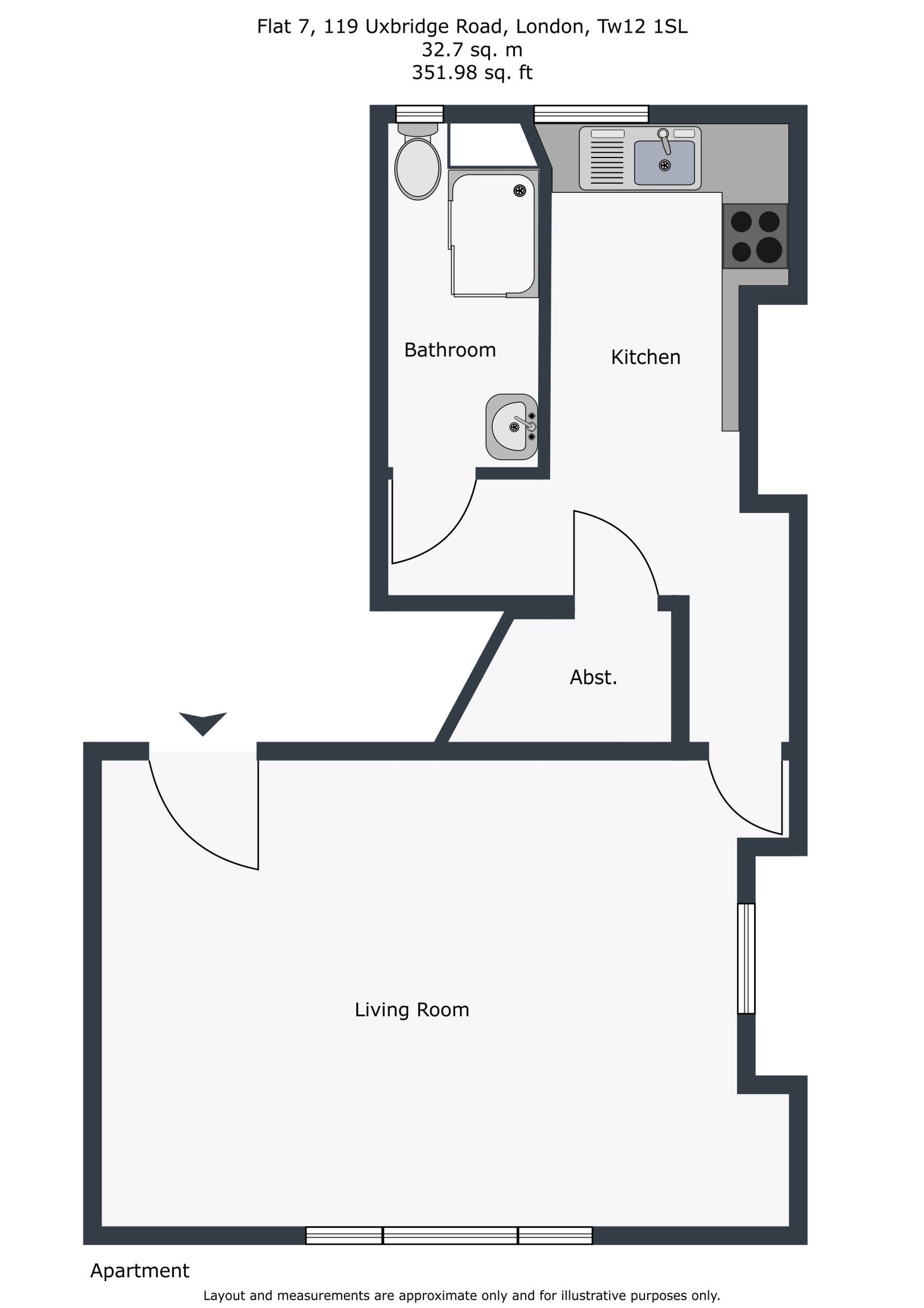 Flat 7 119 Uxbridge Road, London floorplan