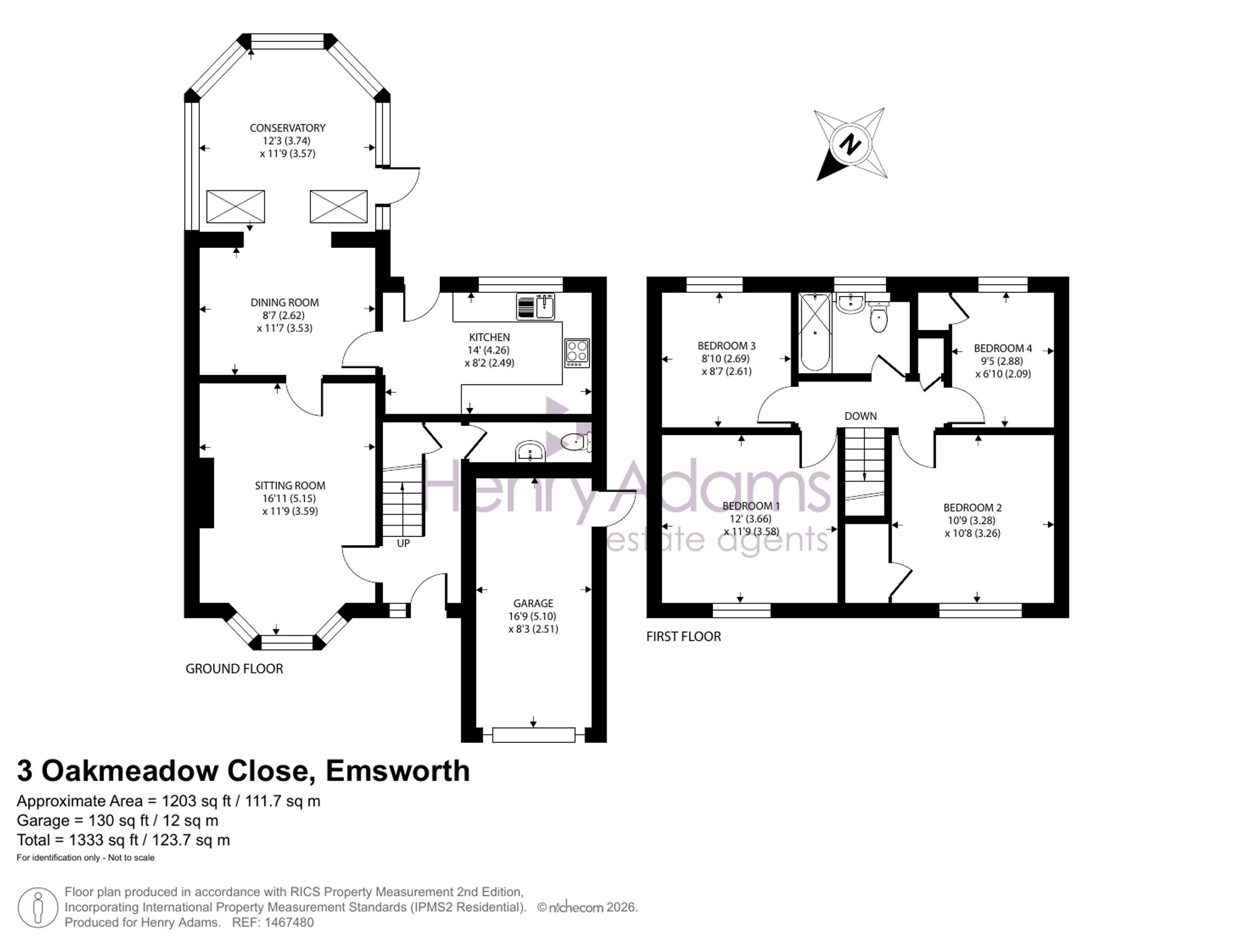 3 Oakmeadow Close, Emsworth floorplan