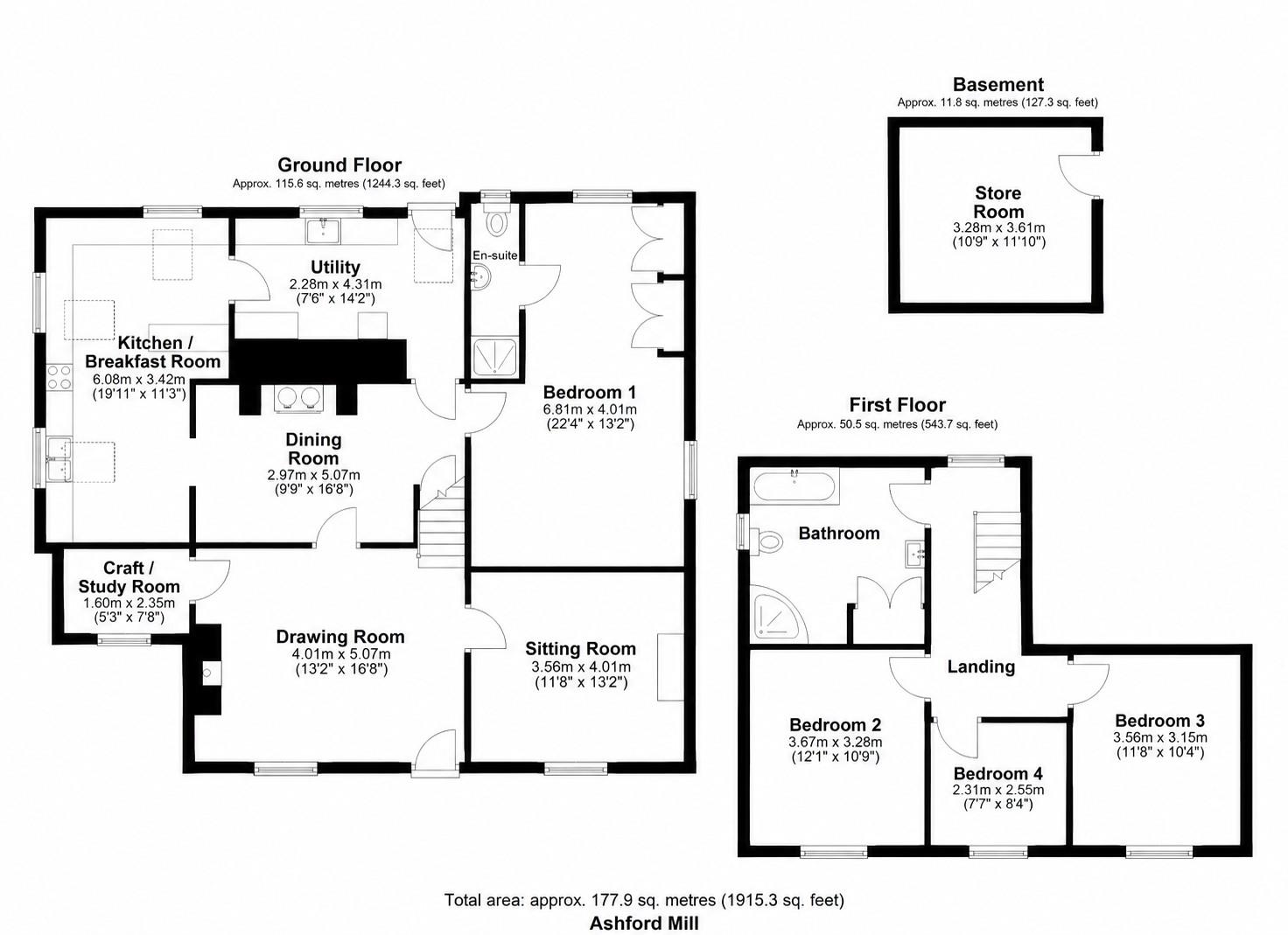 Ashford Mill, Ashford Bridge, Liskeard floorplan