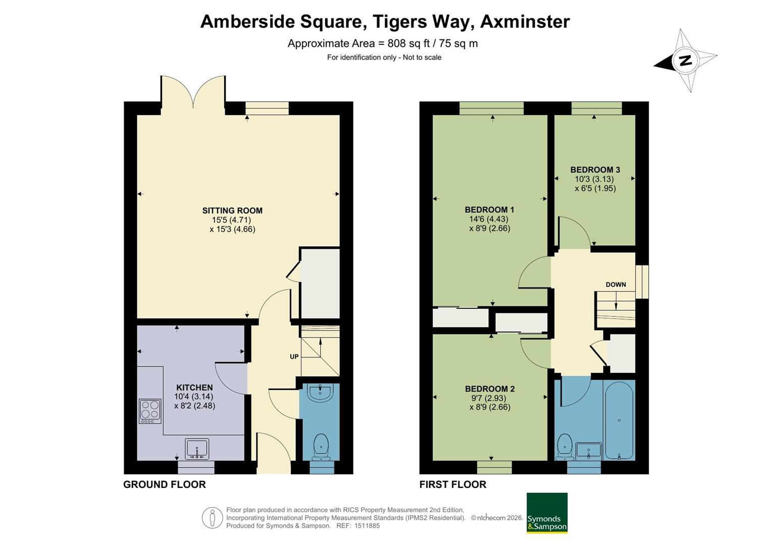 1 Amberside Square, Tigers Way, Axminster floorplan