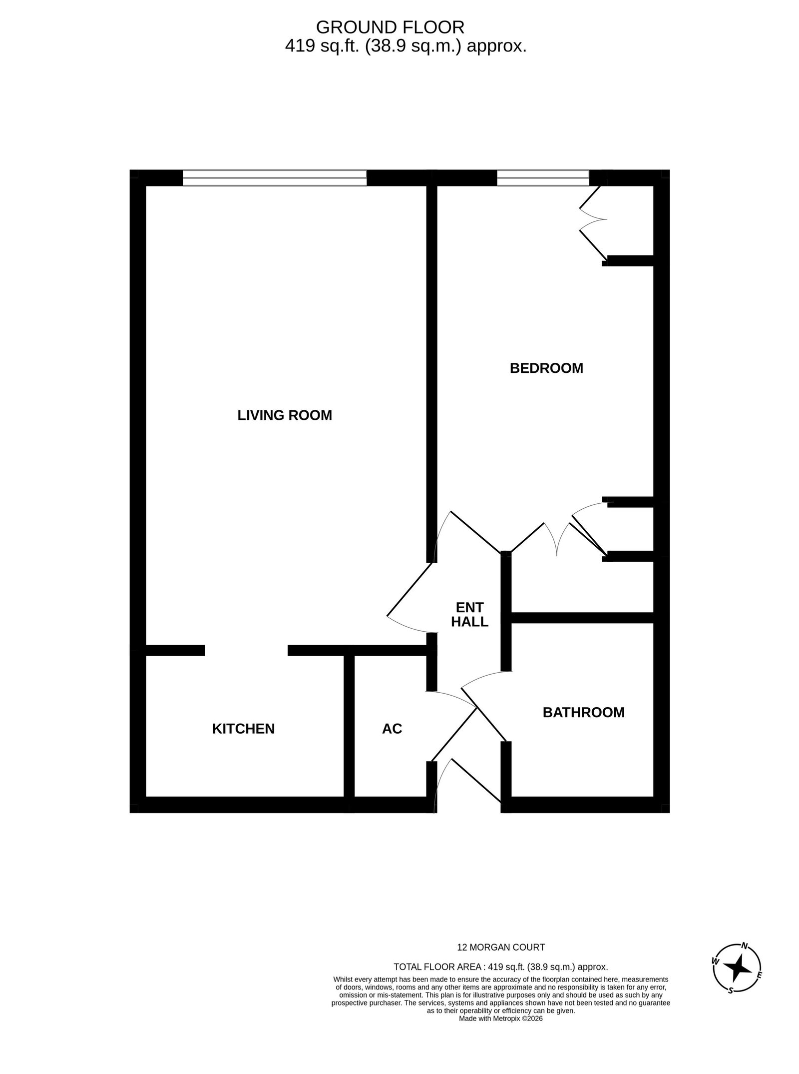 Morgan Court,Flat 12, Worcester Road, Malvern floorplan