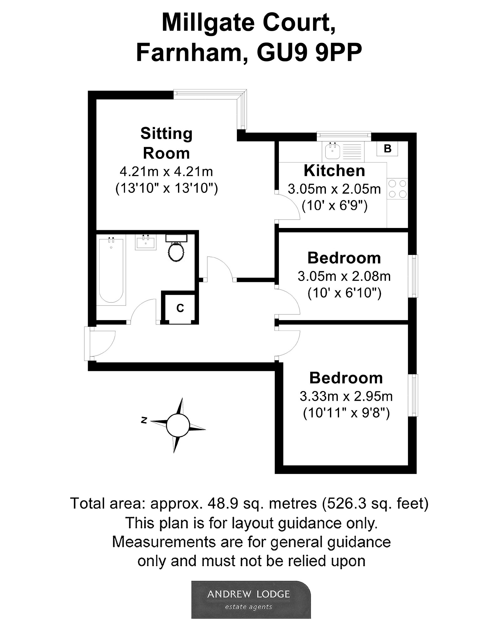 2 Bedrooms Flat for sale in Millgate Court, Guildford Road, Farnham GU9