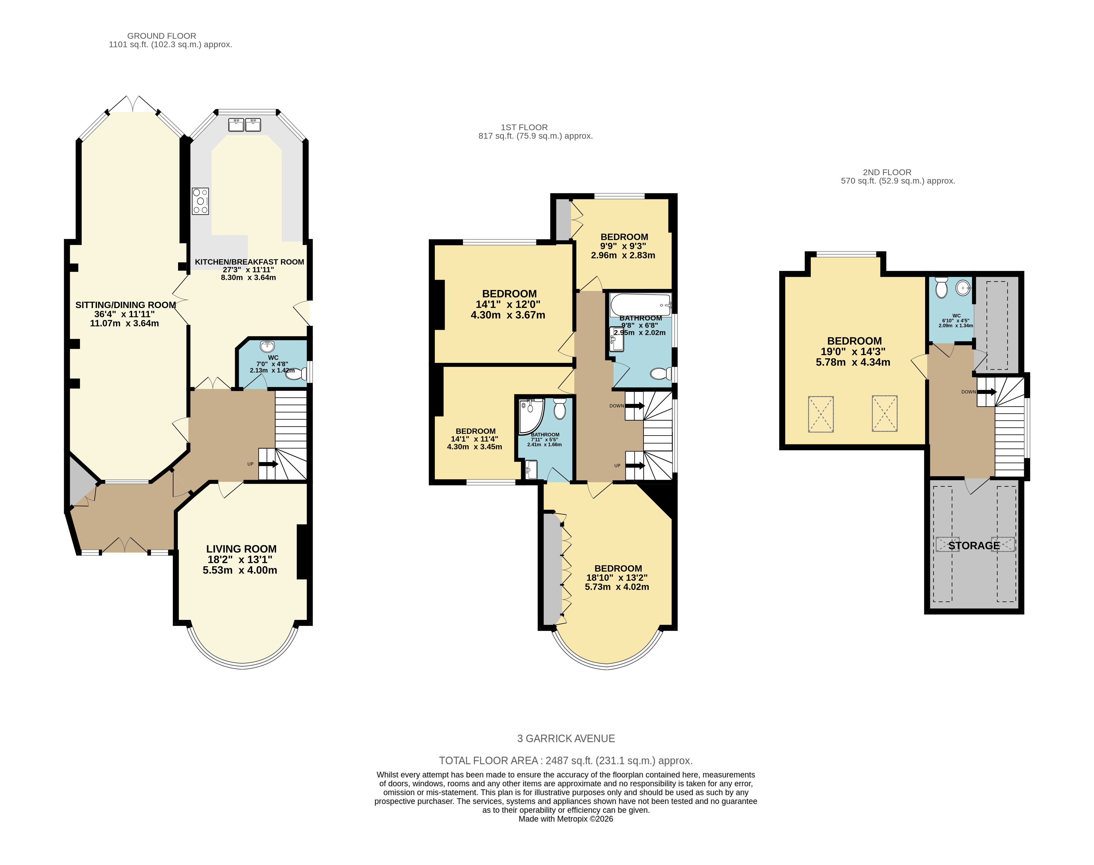 3, Garrick Avenue, London floorplan