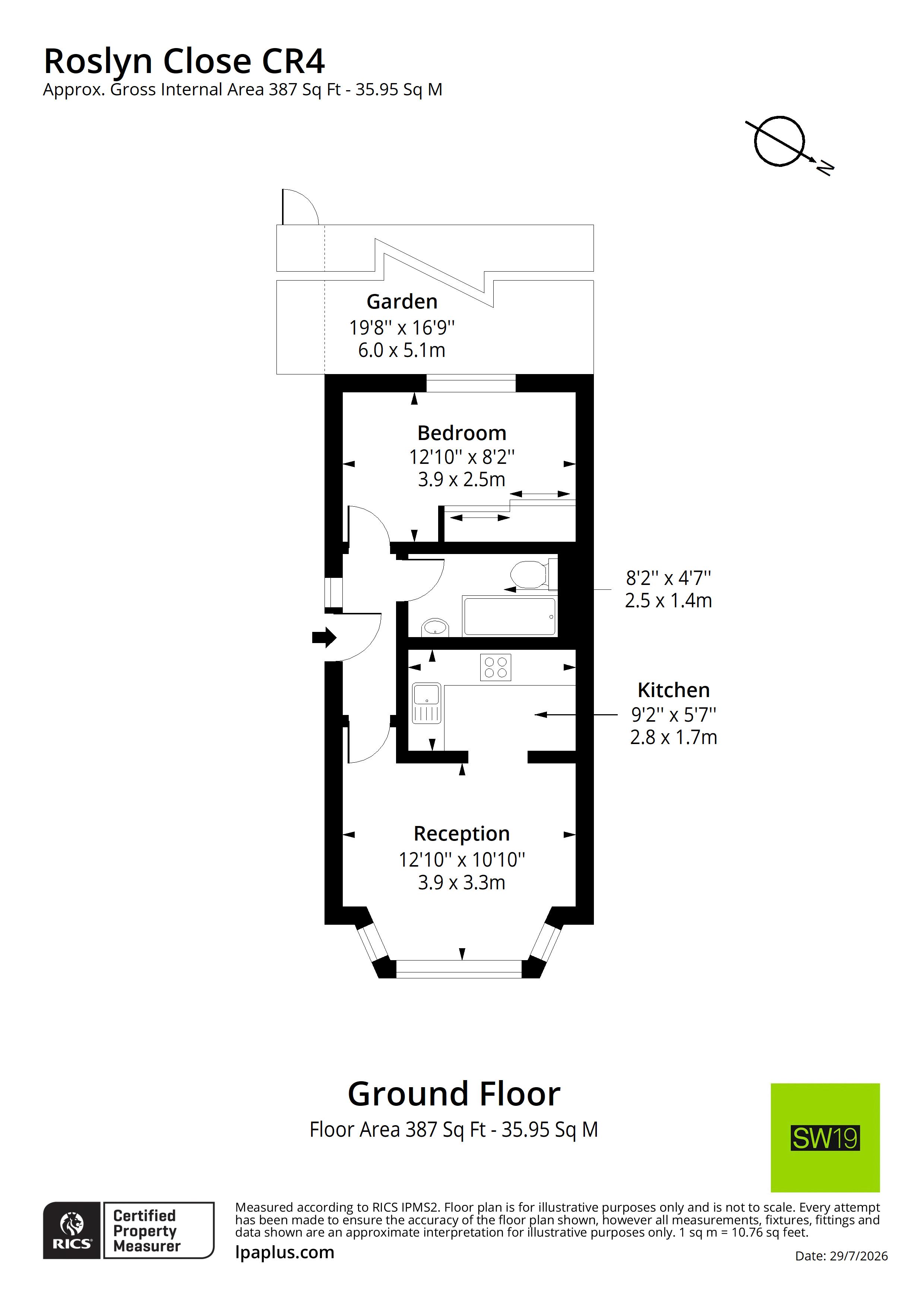 14A, Roslyn Close, Mitcham floorplan