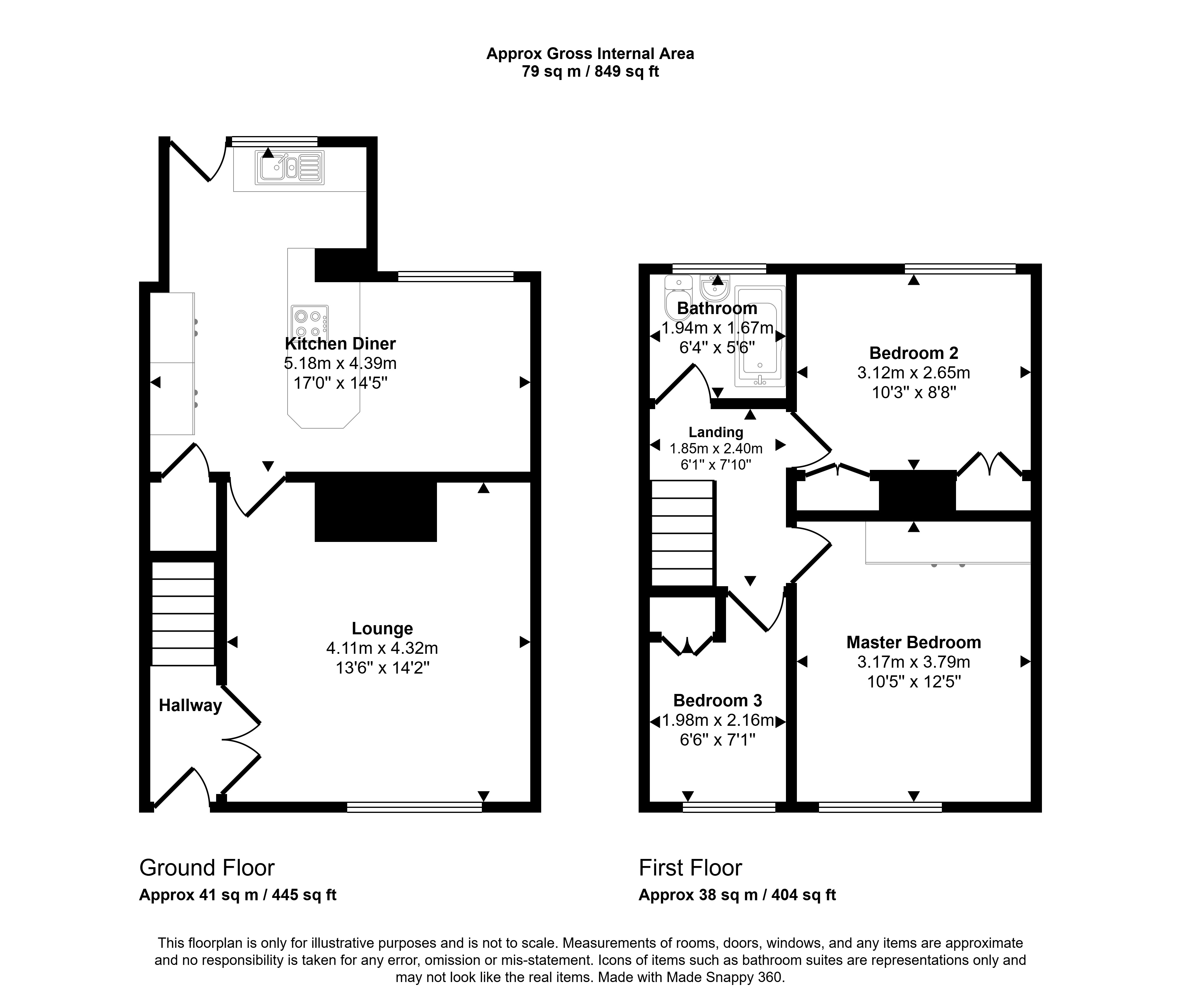 40, Highburn, Cramlington floorplan