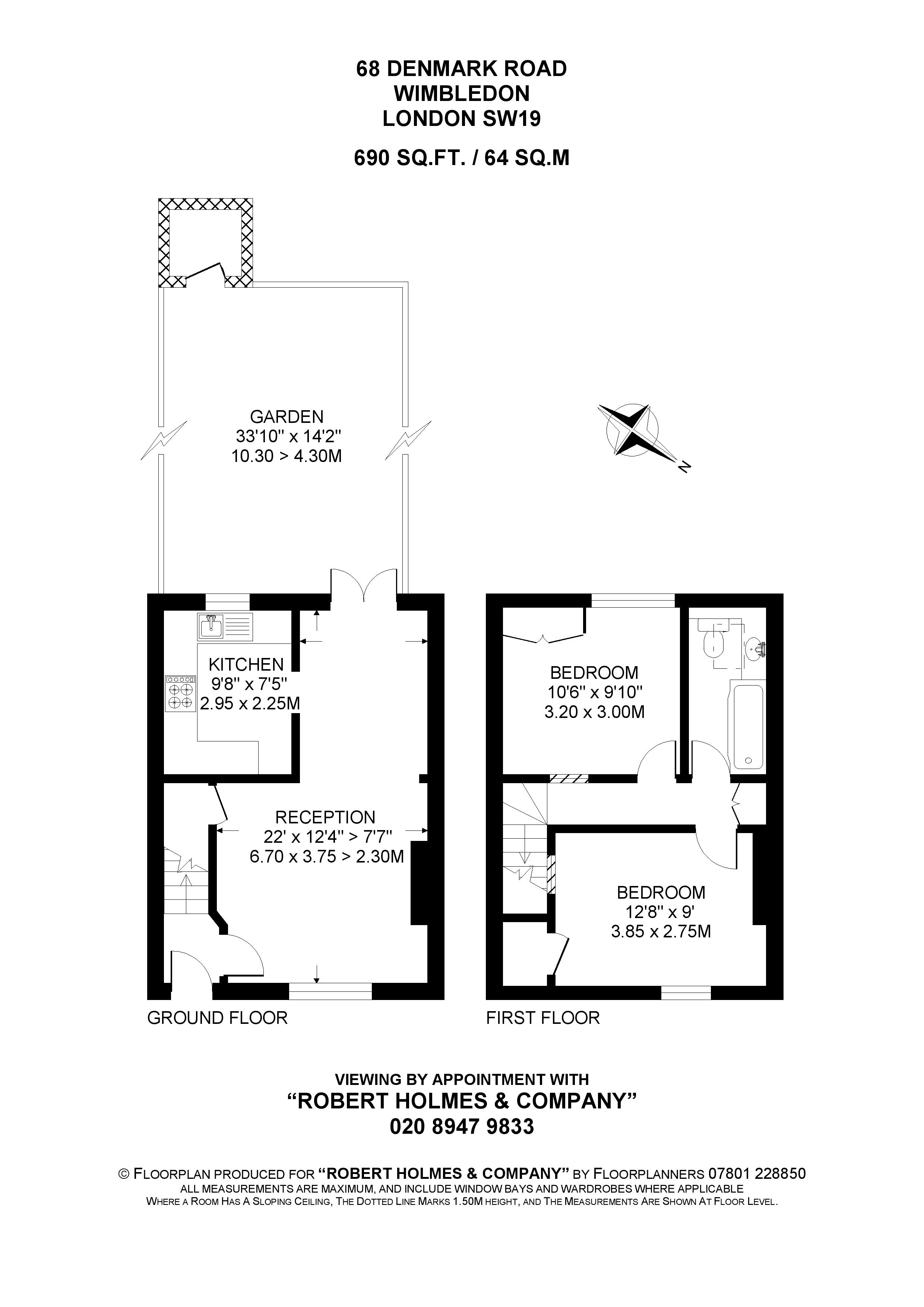 Denmark Road, Wimbledon Village SW19, 2 bedroom terraced house for sale