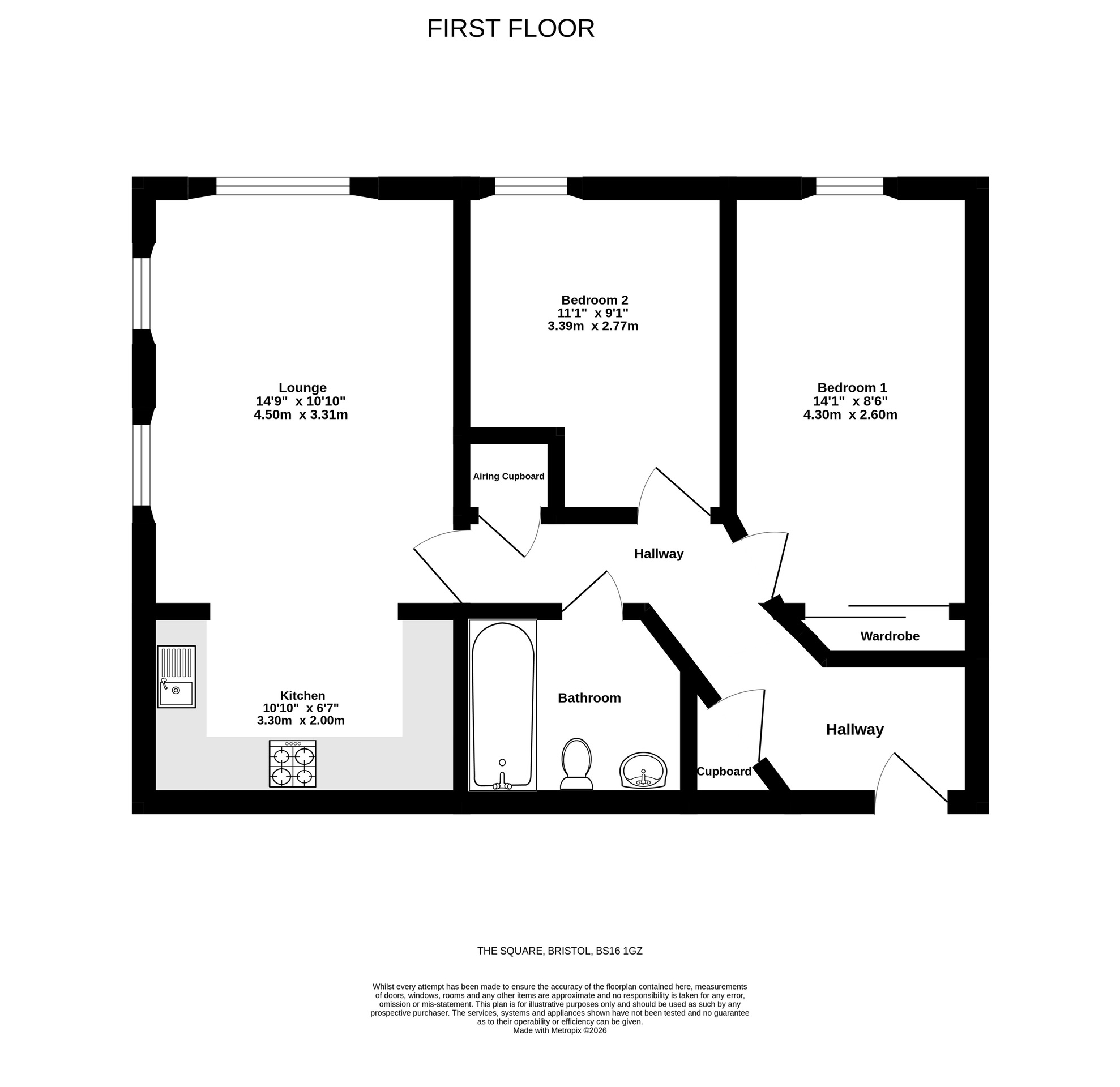 Flat 43, Bristol floorplan