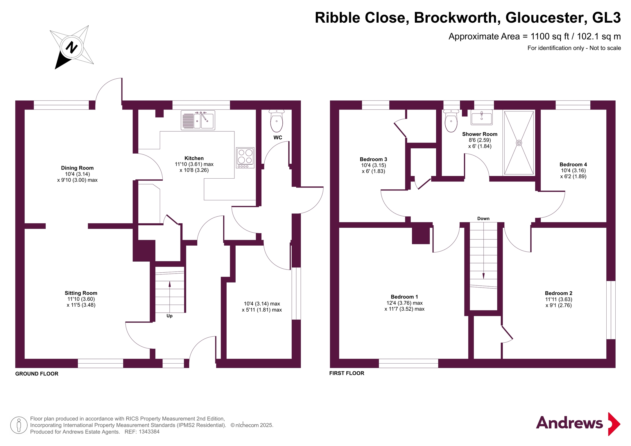 11, Ribble Close, Gloucester floorplan
