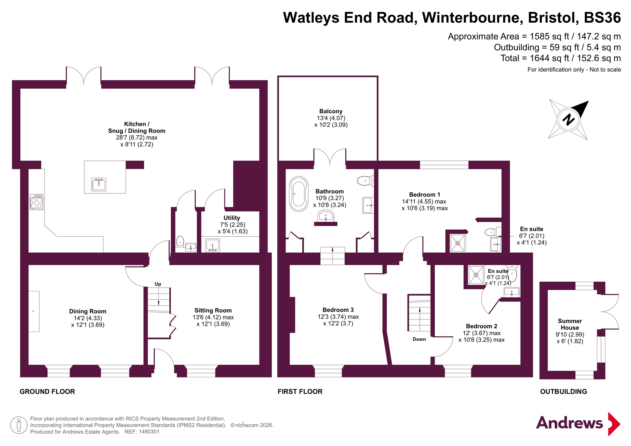 137, Watleys End Road, Bristol floorplan