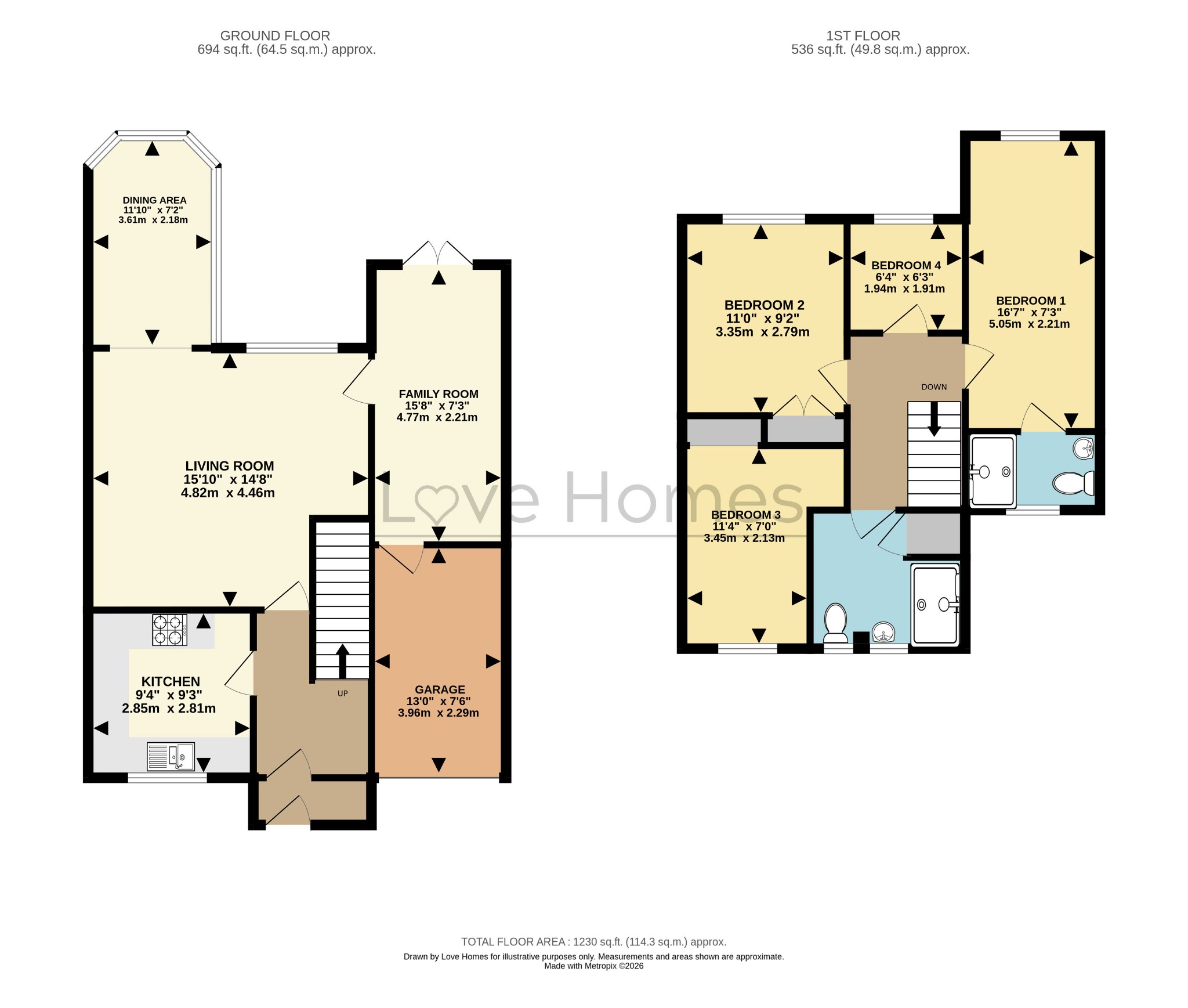 36 Fir Tree Close, Flitwick, Bedfordshire floorplan