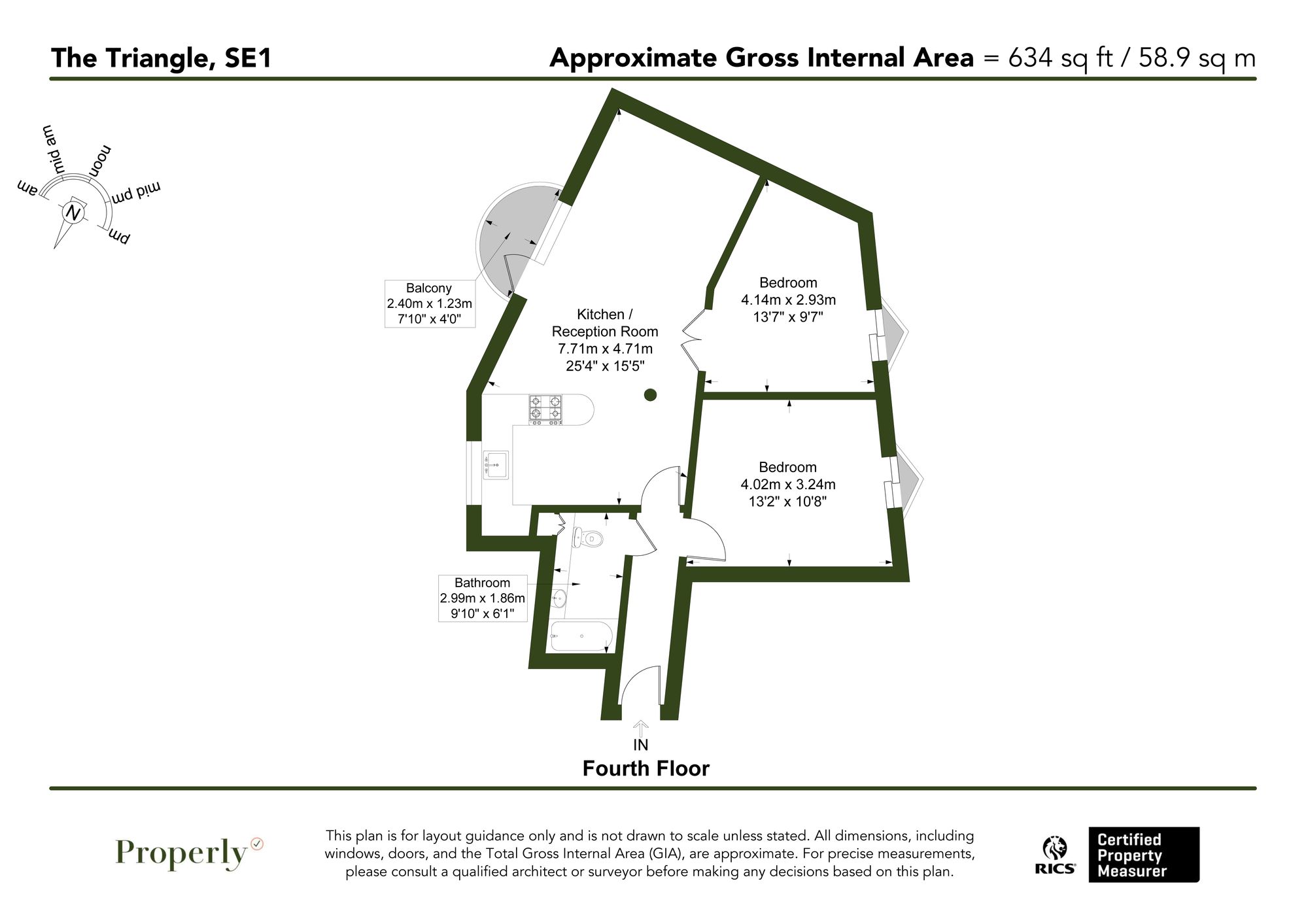 Flat 19, 21 Three Oak Lane, London floorplan