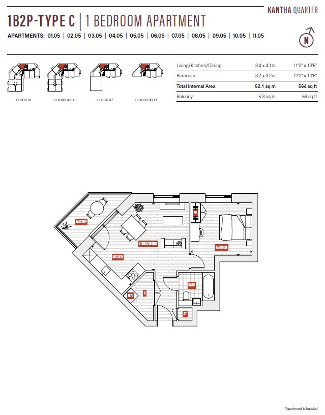 01.05, Oxbow, Kantha Quarter, London floorplan