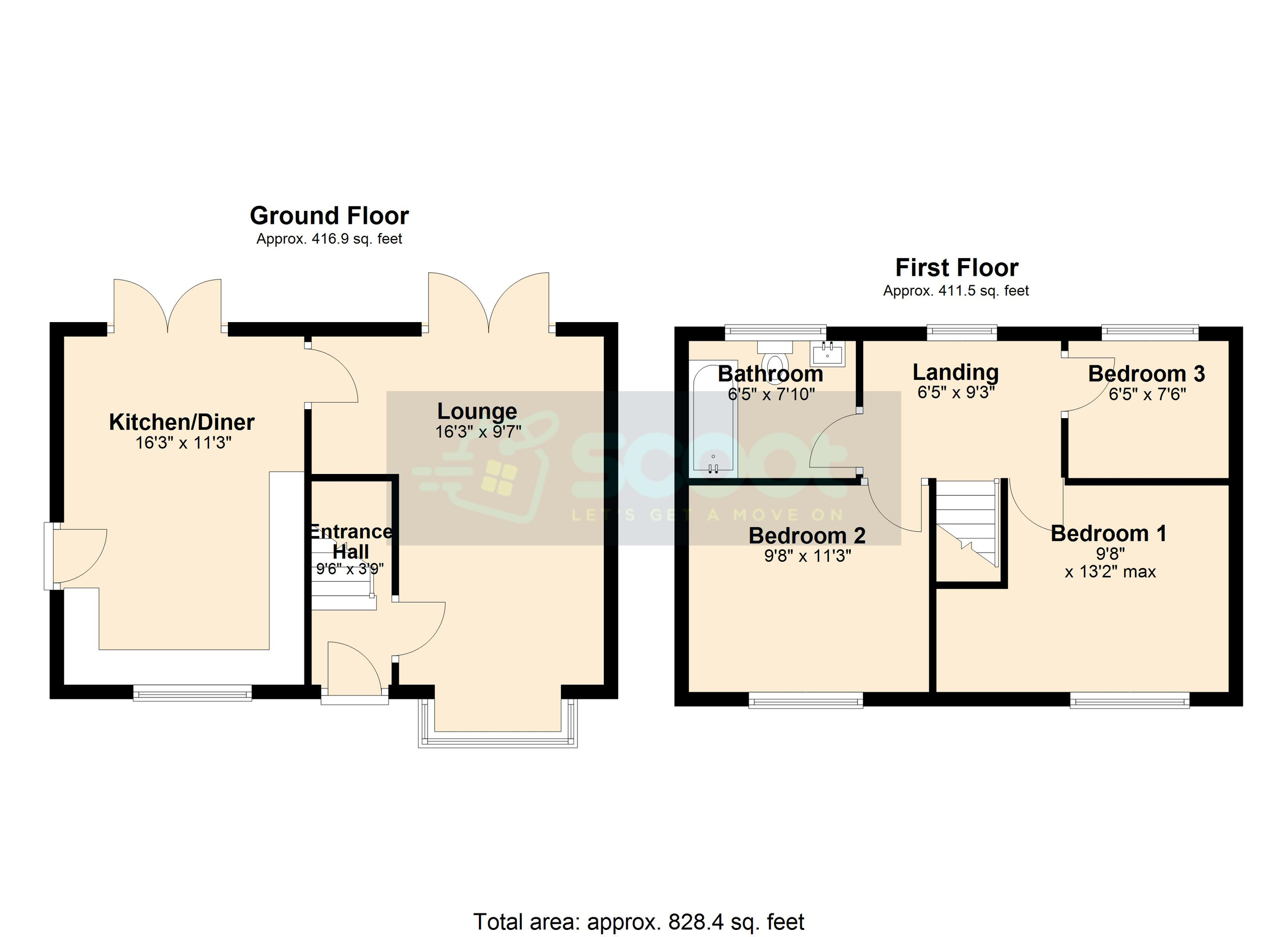 18 Kellington Court, Goole floorplan