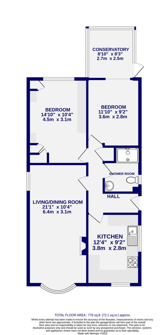 16, Grange Close, York floorplan