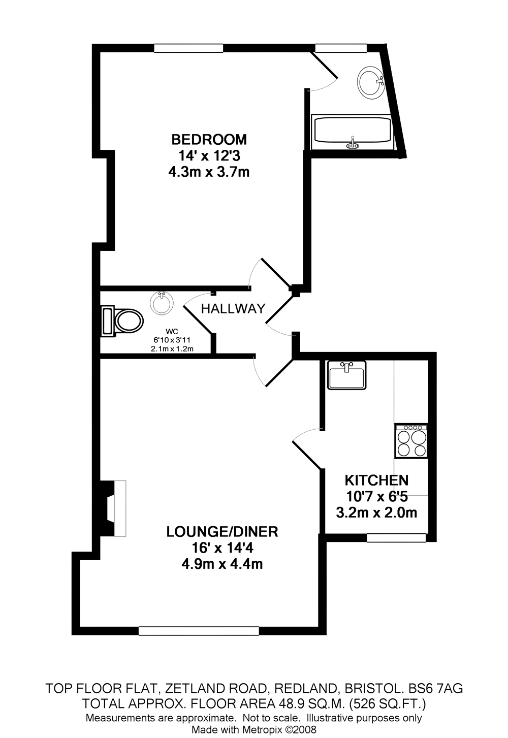 Flat 2, 1, Zetland Road, Bristol floorplan