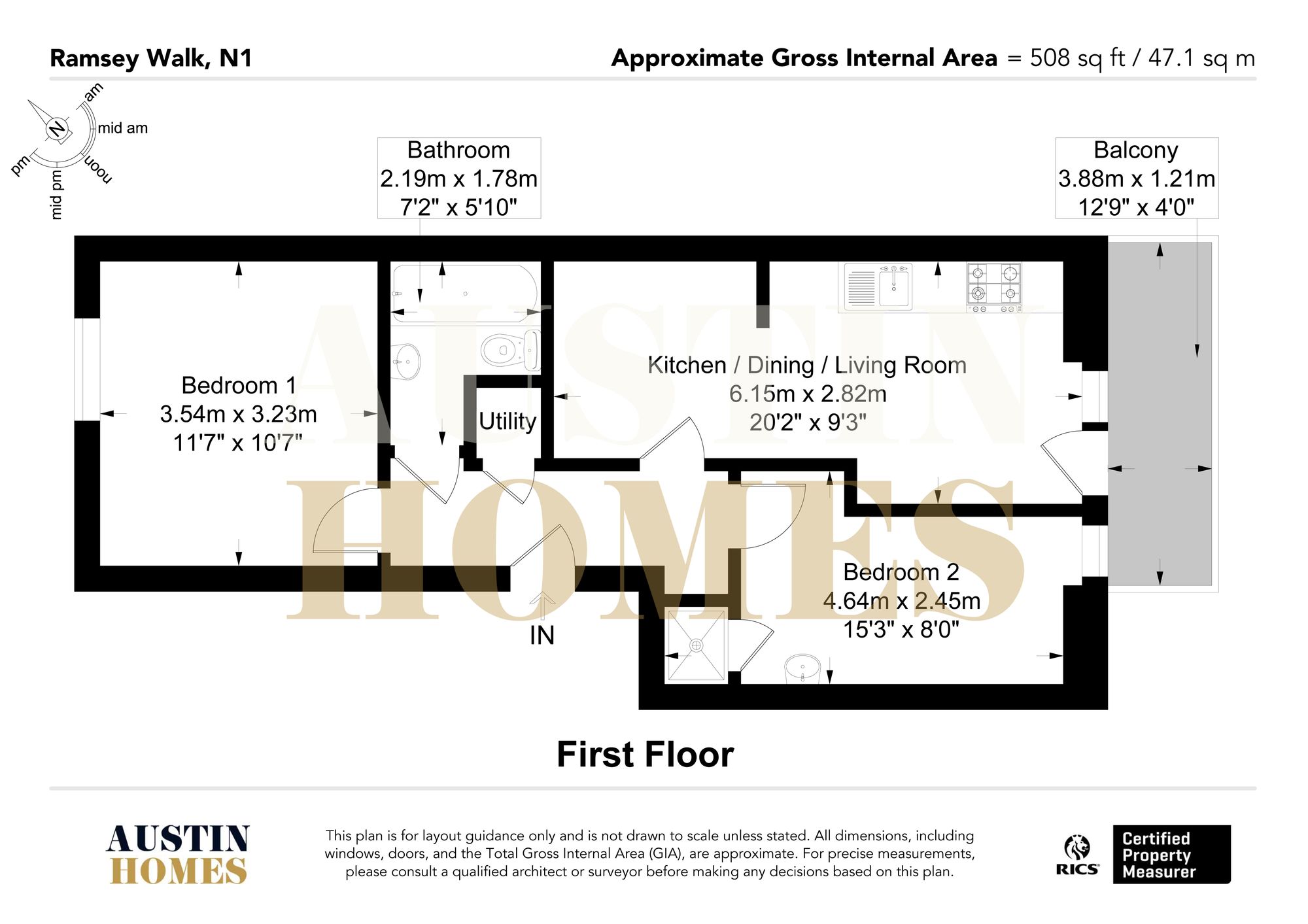 Flat 3, 24 Ramsey Walk, London floorplan