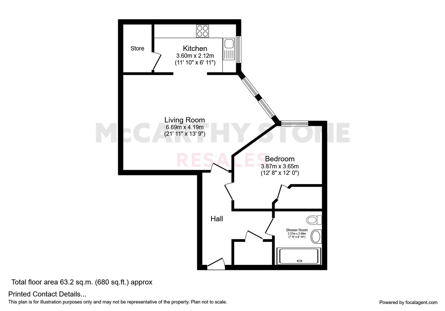 Ashwood Court, 1A Victoria Road, Paisley PA2, 1 bedroom flat for sale