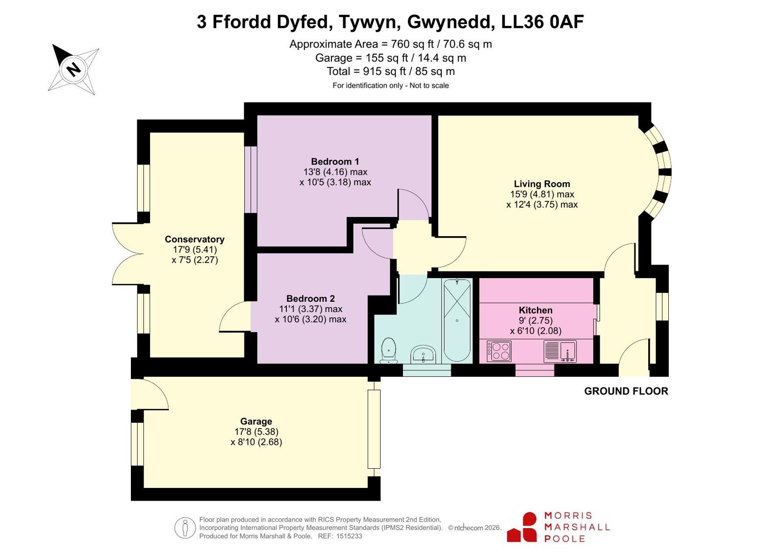 3, Ffordd Dyfed, Gwynedd floorplan