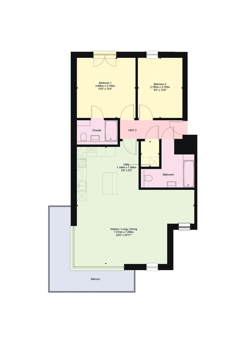 Flat 3,, Olympus, Poole floorplan