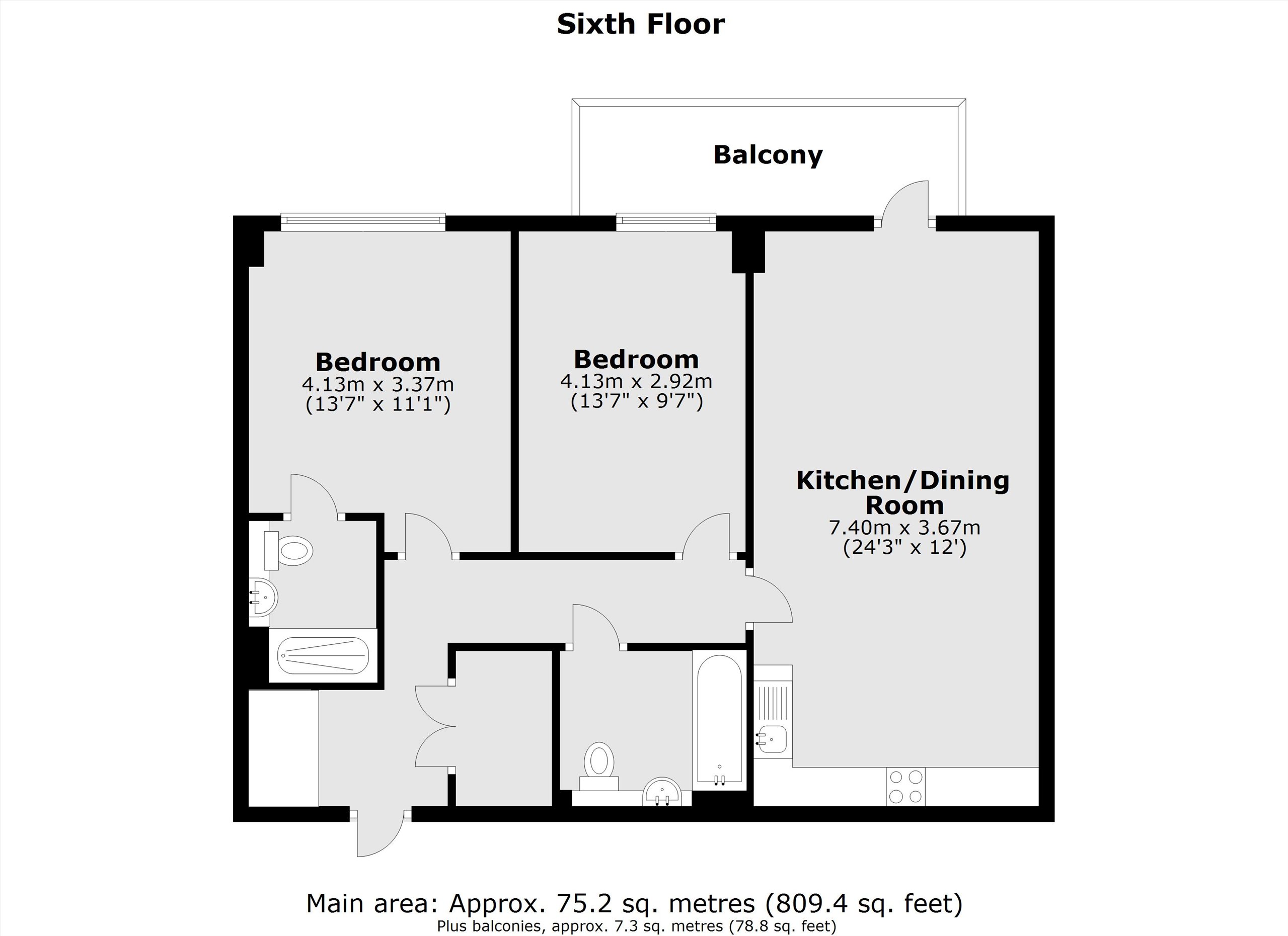 18 Welbeck Court, Stanley Road, London floorplan