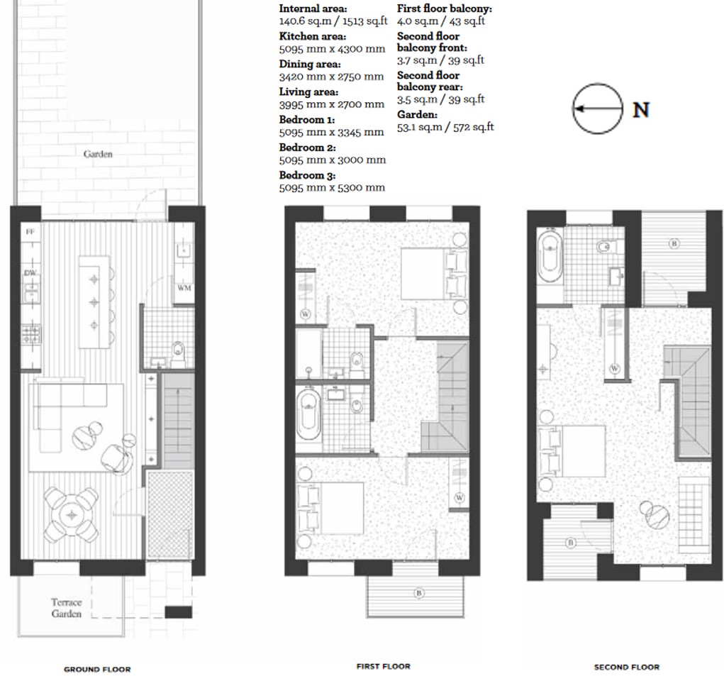 Starboard Way, Royal Wharf, London E16, 3 bedroom end terrace house for
