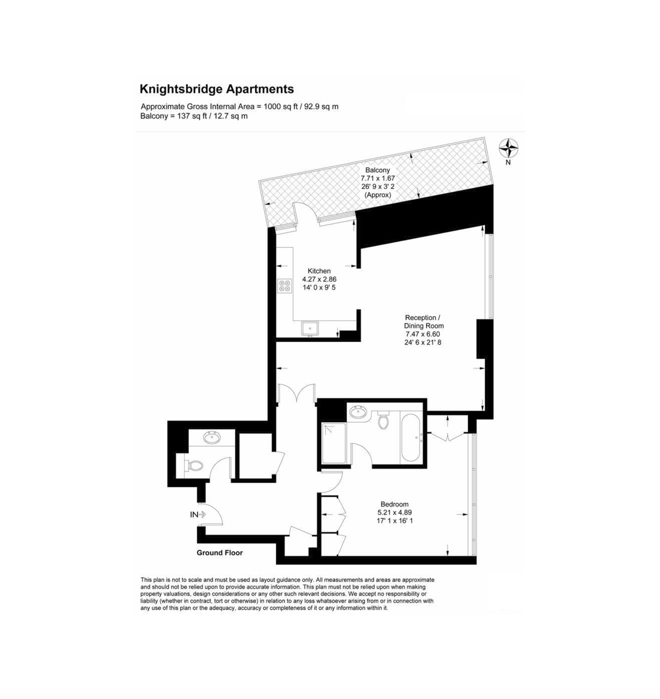 Flat GA01, The Knightsbridge Apartments, London floorplan