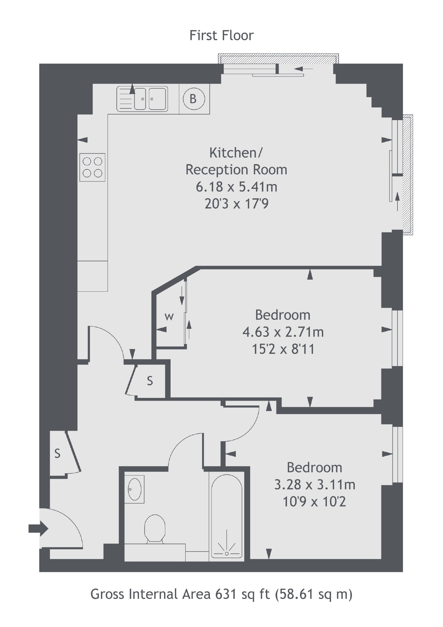 Flat 2, Hitchcock House, 194, Pitfield Street, London floorplan